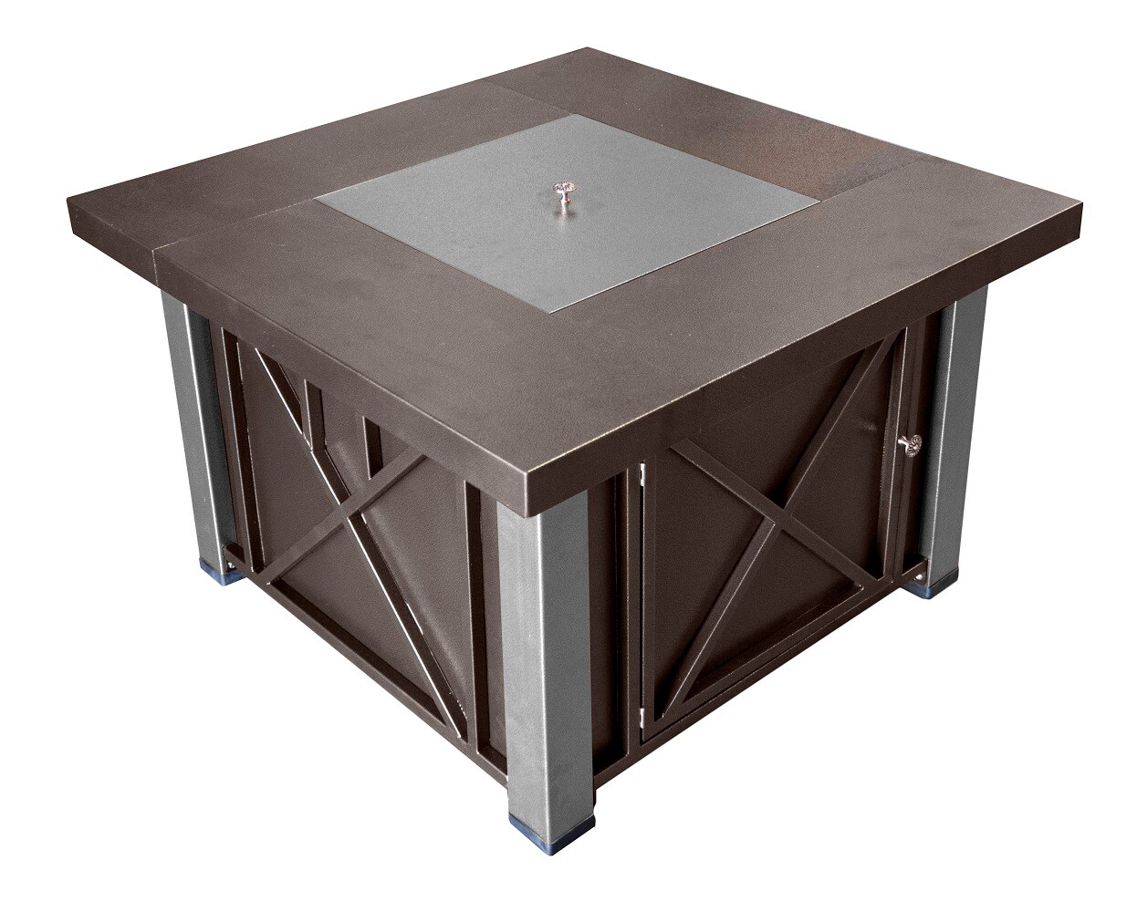 Hiland GSF-DGH 38-in W Bronze Steel Square Liquid propane Fire pit