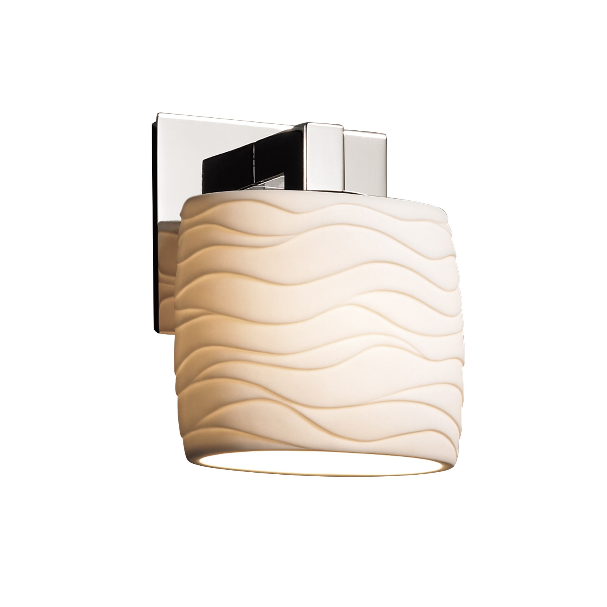 Justice Design Group POR-8931-30-WAVE-CR Limoges 6.5-in W 1-Light Polished Chrome Transitional Wall Sconce