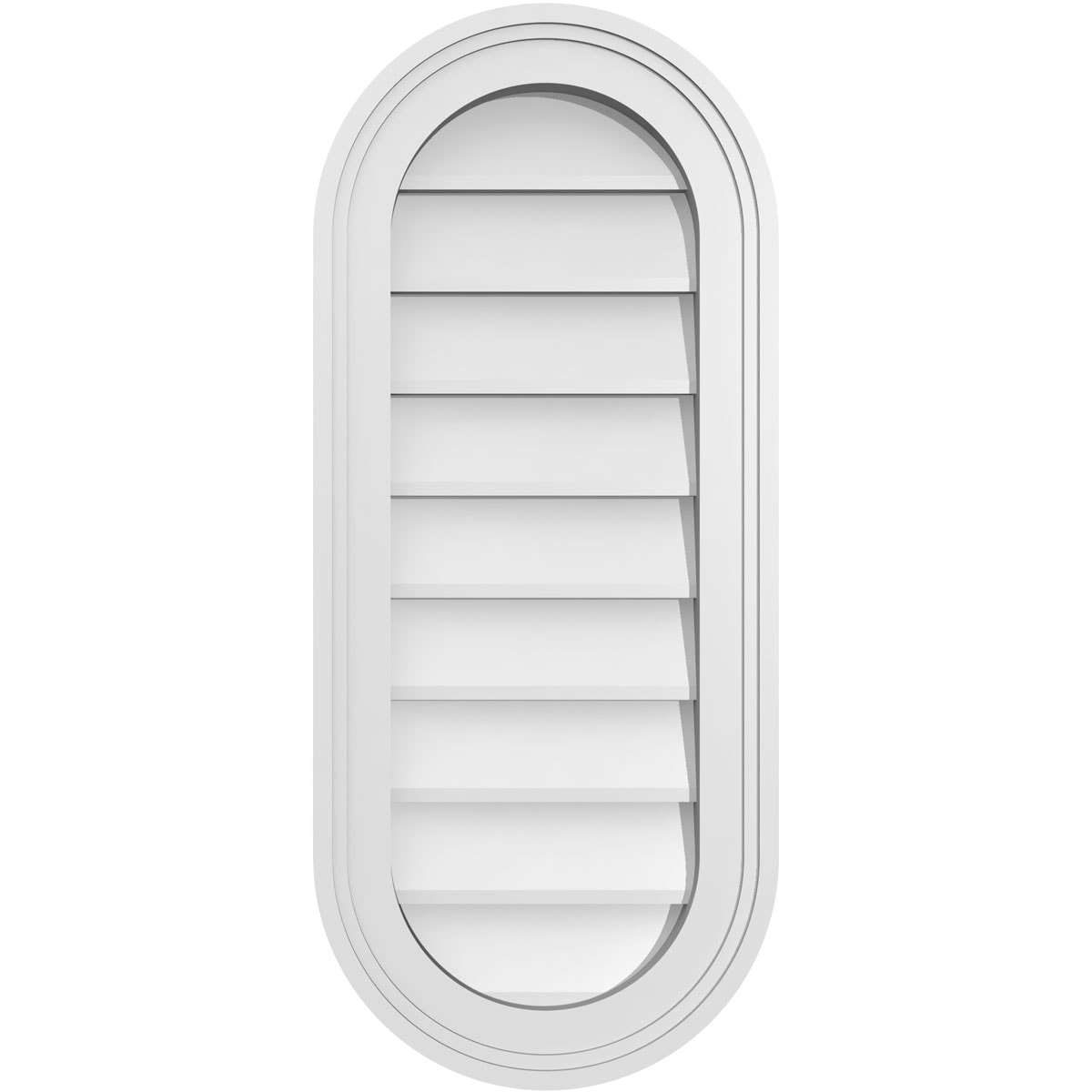Ekena Millwork GVPVR12X2802SN 12-Inches x 28-Inches Off-white Oval PVC Gable Louver Vent