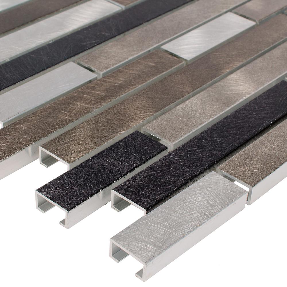 Elida Ceramica SMPL-CMA (Sample) Multi 6-in x 6-in Metal Linear Mosaic Thinset Mortar Tile