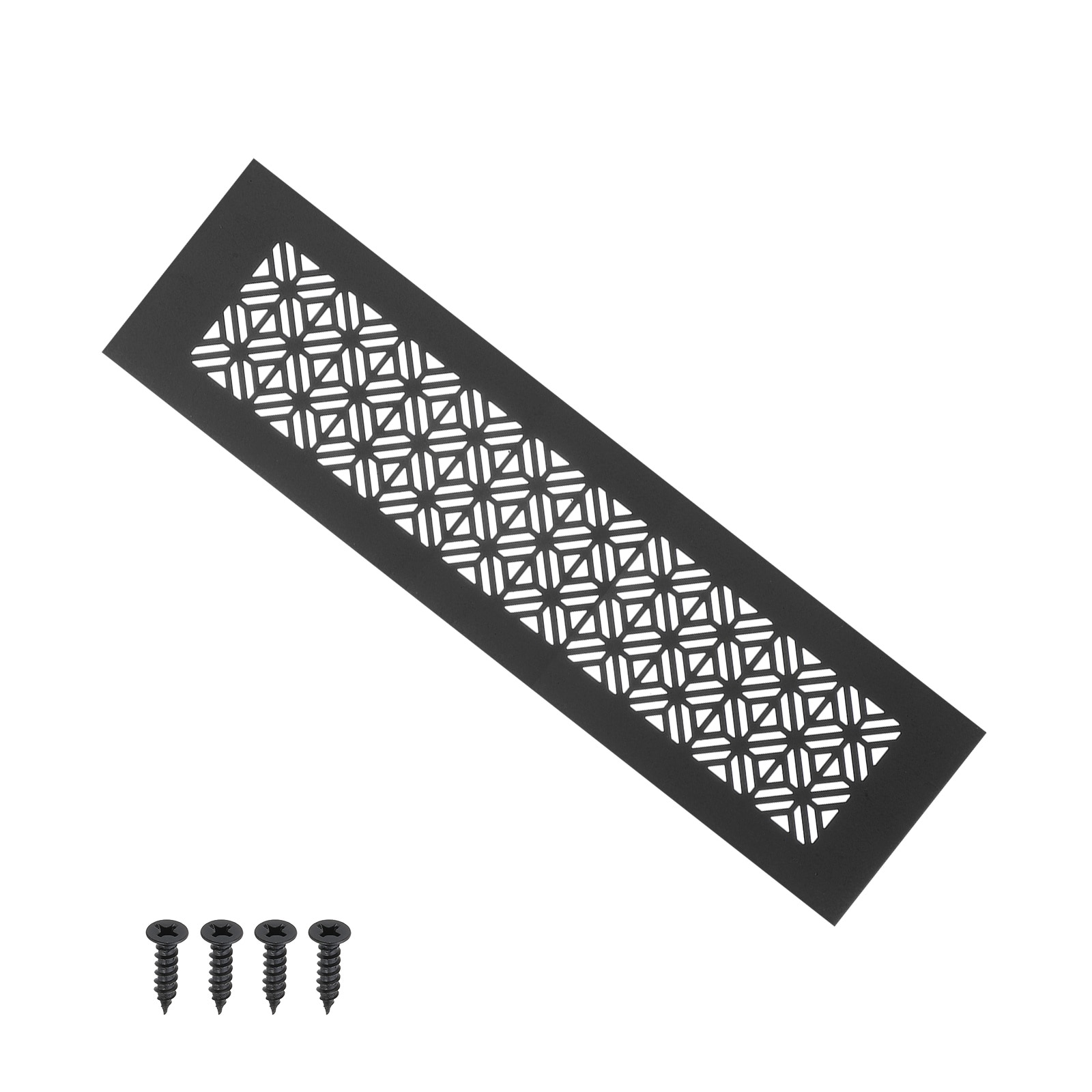 PATIKIL 12 x 3inch Door Air Vent Cover Heavy Duty Aluminum Grille Ventilation Cover Louvered with Mounting Screws for Cabinet Wardrobe Door Black #S26020900UX5406