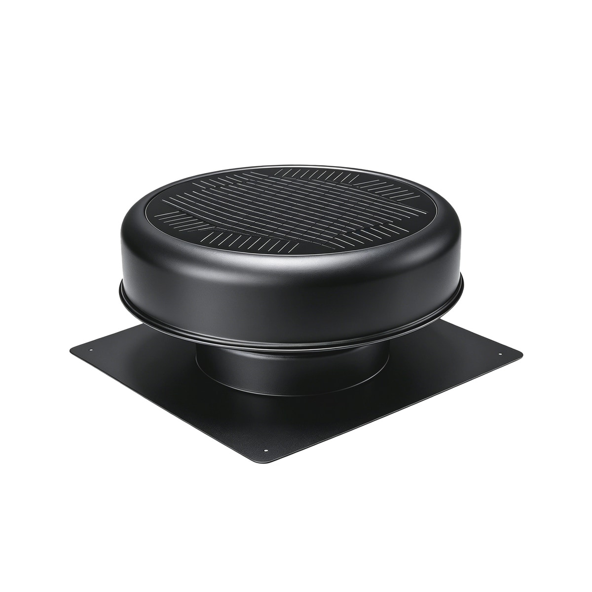 Loheer 12-in 30-Watt Black Flush Mount Solar Attic Exhaust Fan with Remote 1200 CFM