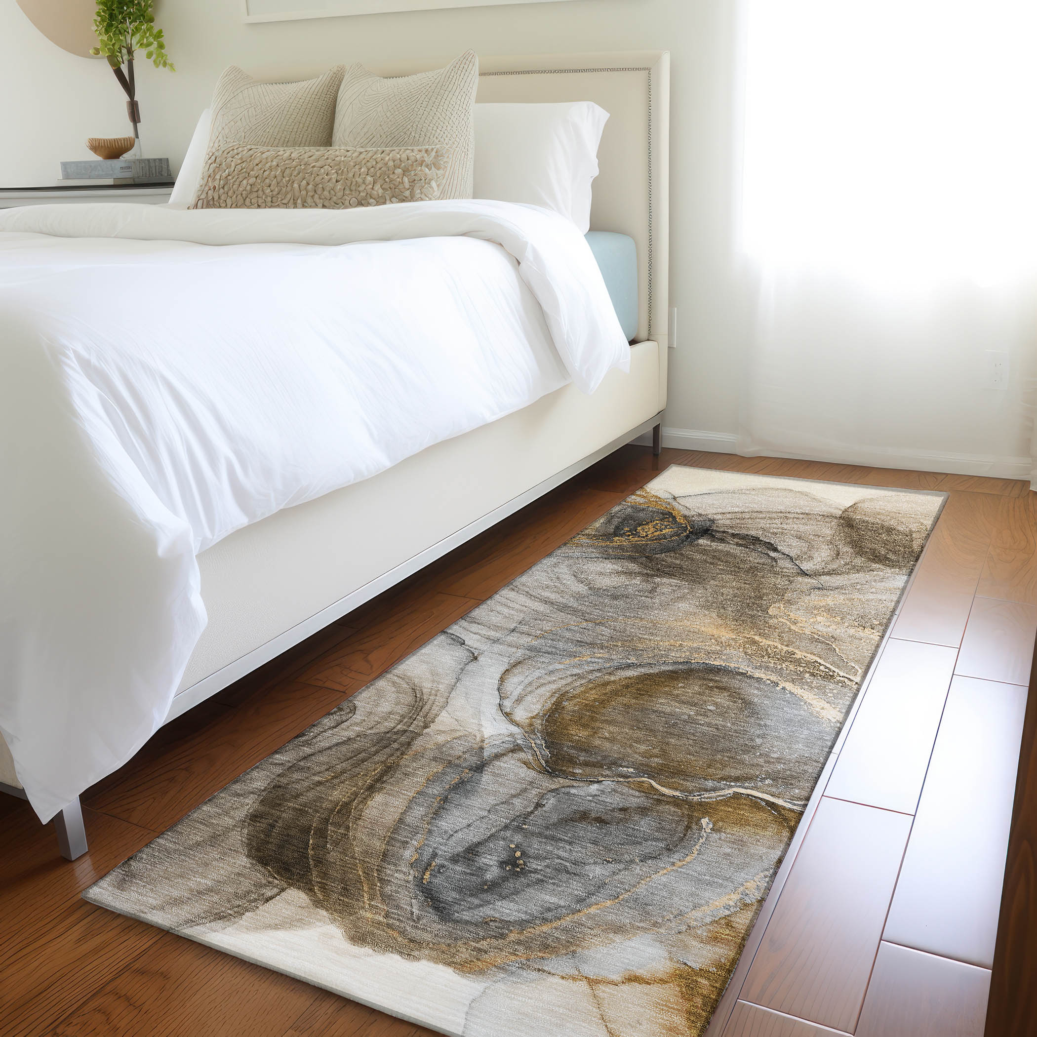 Addison Rugs ACN513BR2X8 Chantille ACN513BR 2 x 7 (ft) Polyester Brown Rectangular Indoor/Outdoor Abstract Machine washable Area rug