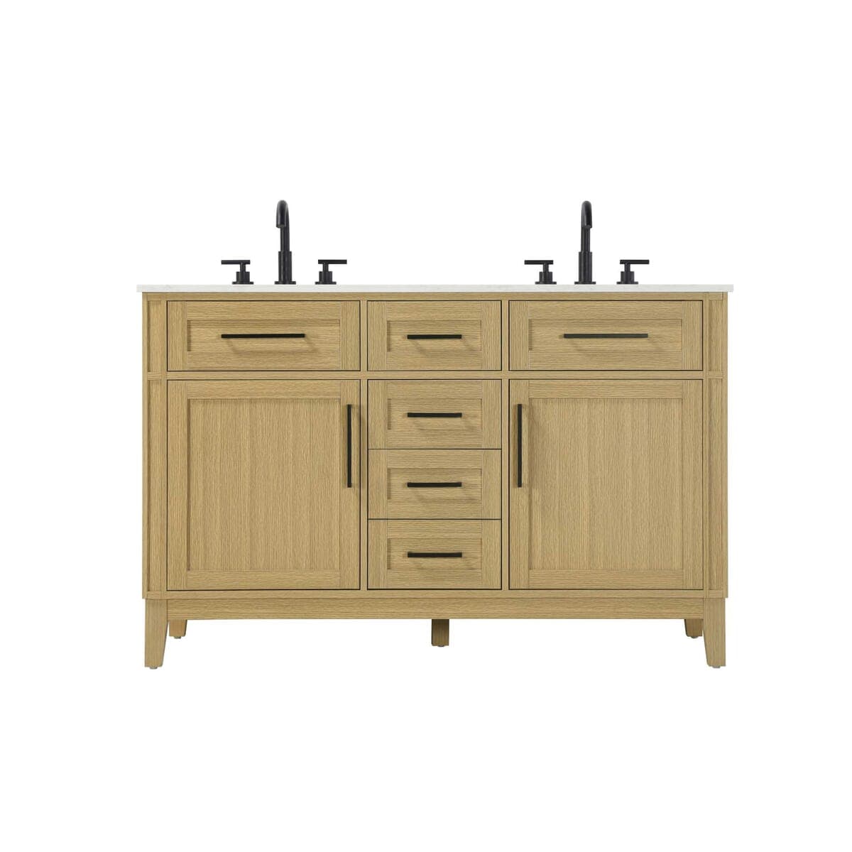Simply Living Home Valencia 54 inch Double Bathroom Vanity in Honey Brown