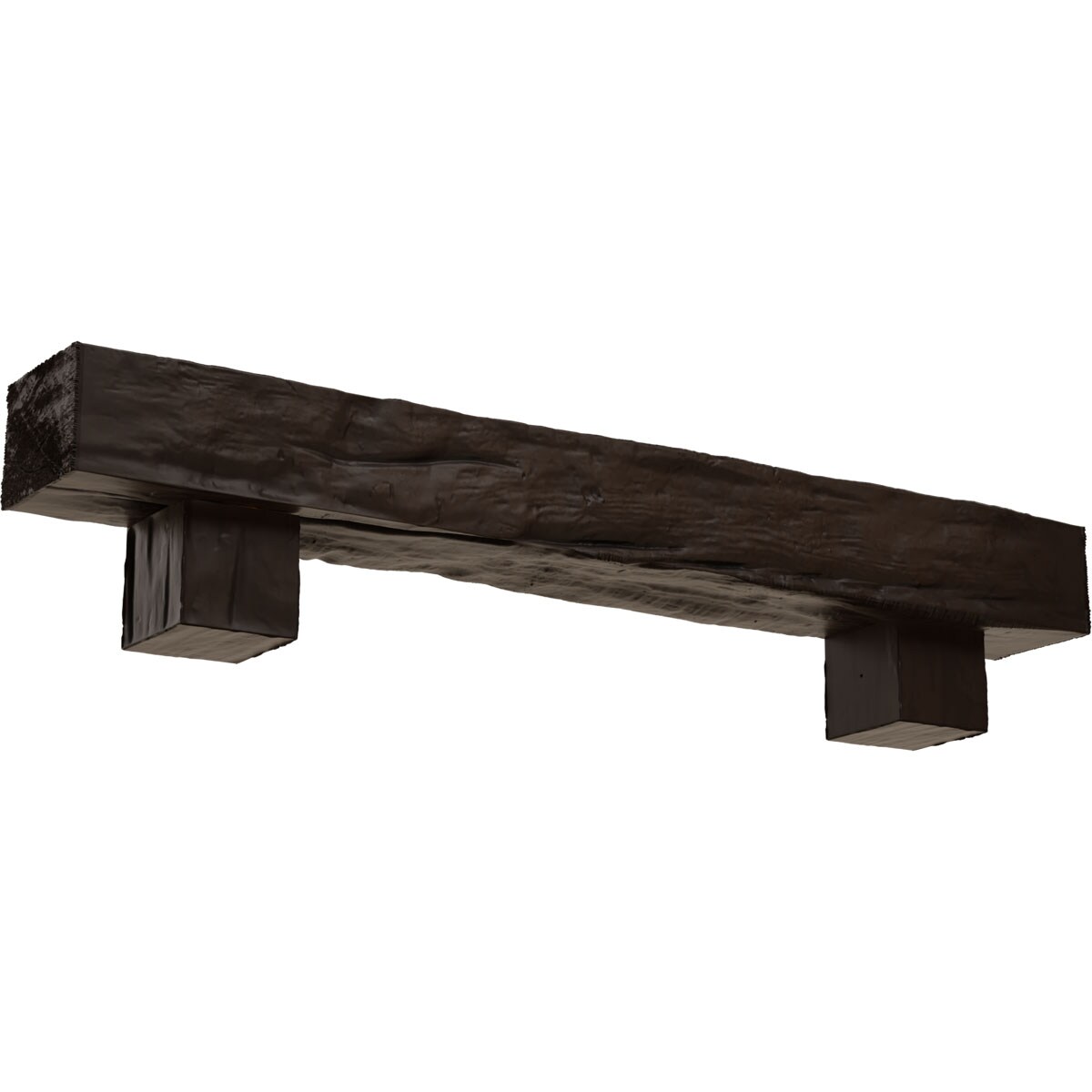 Ekena Millwork MANURW04X08X36AONM 36-in W x 4-in H x 8-in D Mahogany (Natural) Hollow Urethane Rustic Fireplace Mantel