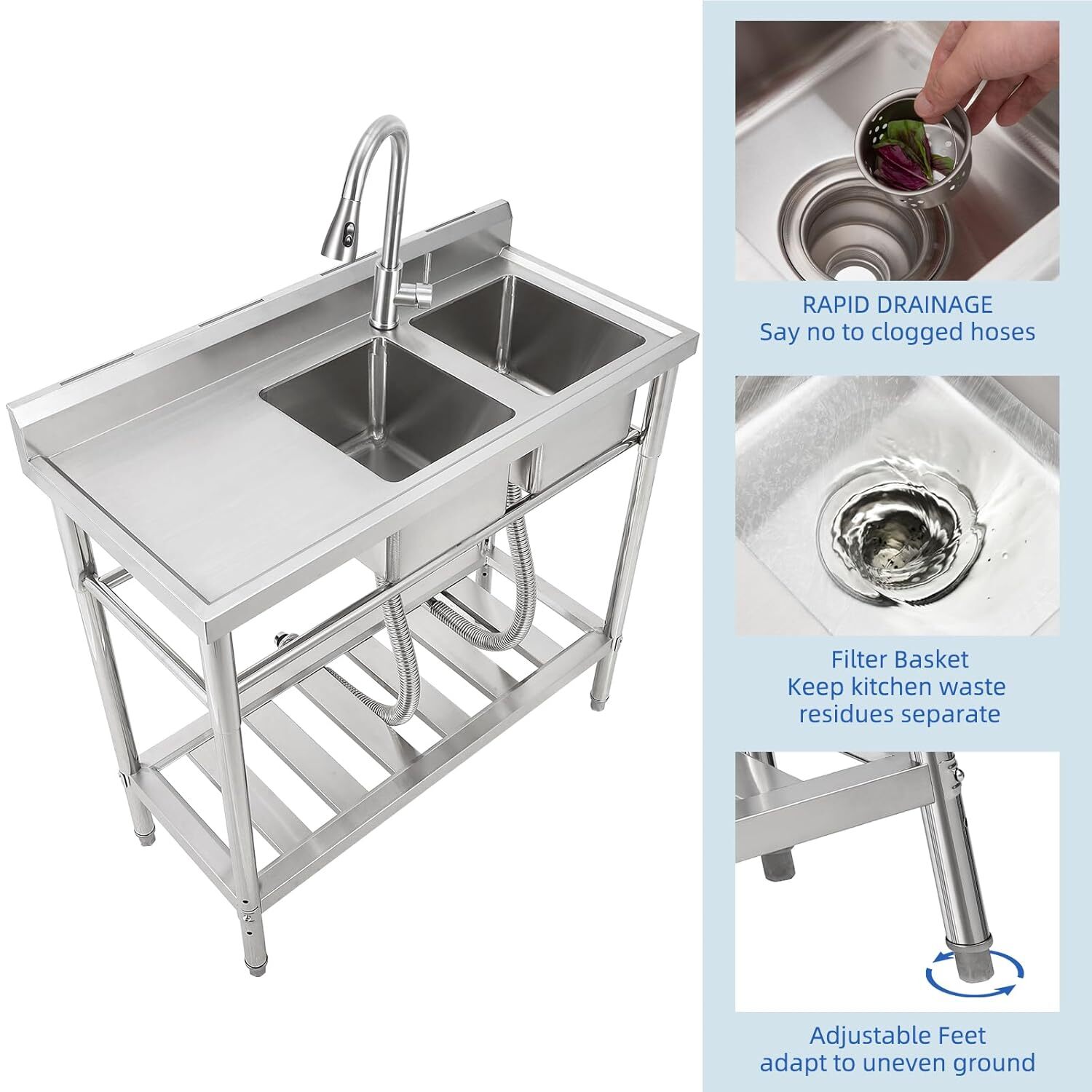 Qeetex GGL-PHO-12L3Y8U5 Bar-Prep-Sinks - View #5