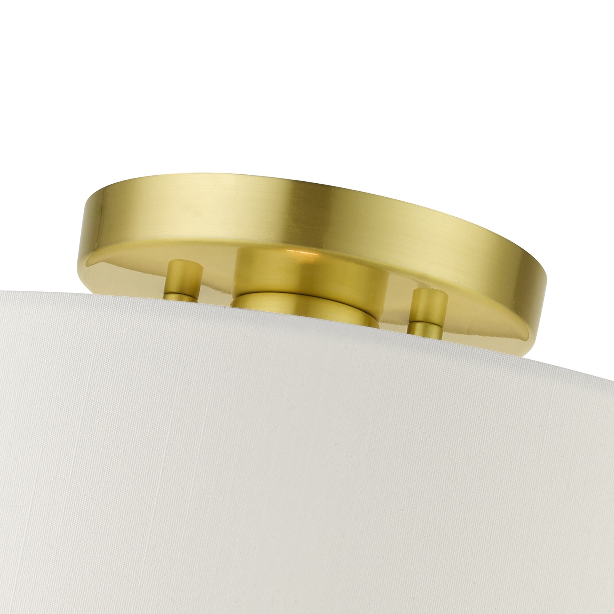 Meridian Satin Brass 13" Drum LED Semi-Flush Mount