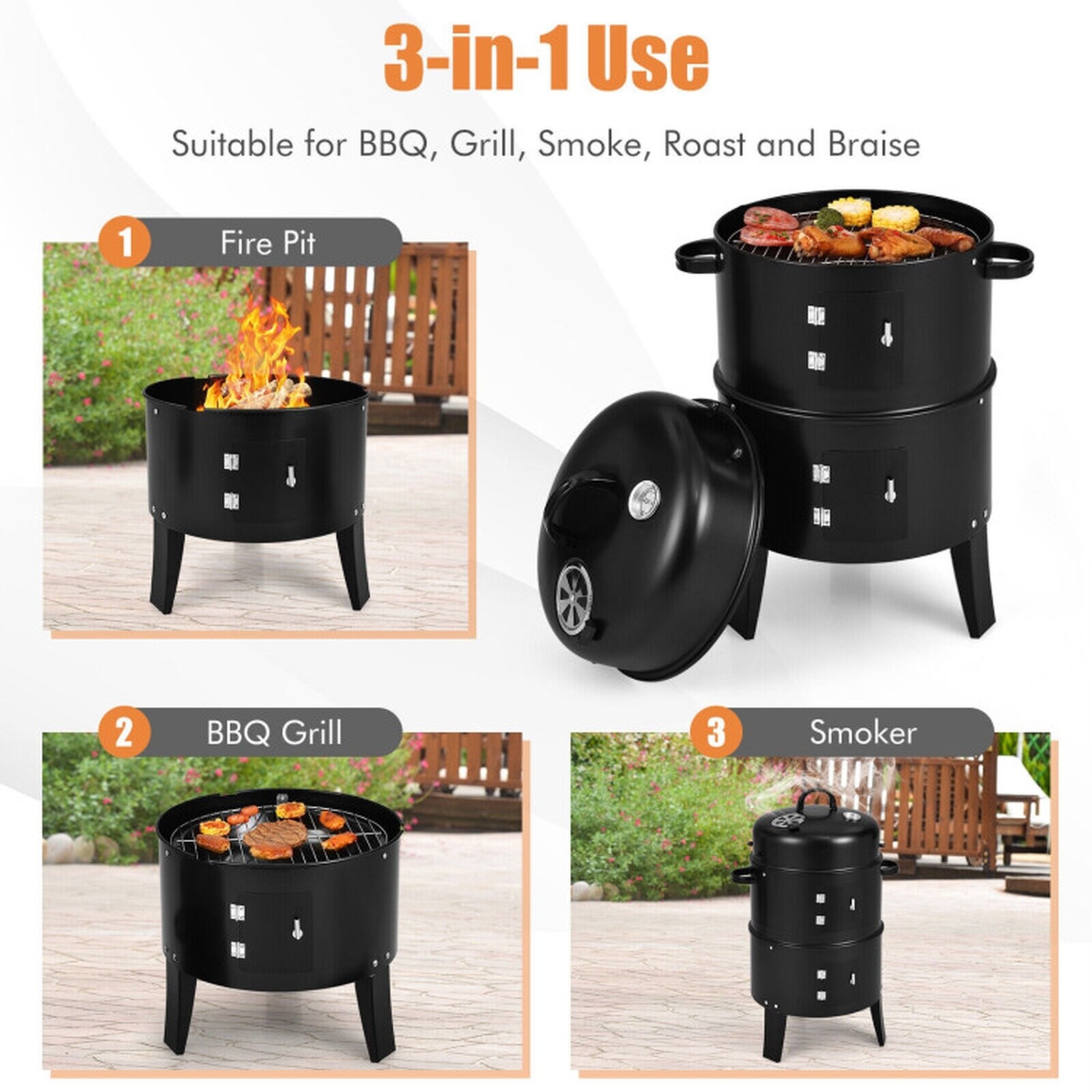 SUGIFT LW108SUGHY646 Charcoal-Smokers - View #5
