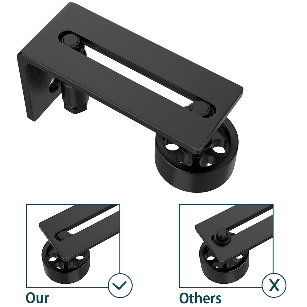 Black Adjustable Sliding Barn Door Floor Guide with 8 Setup Options