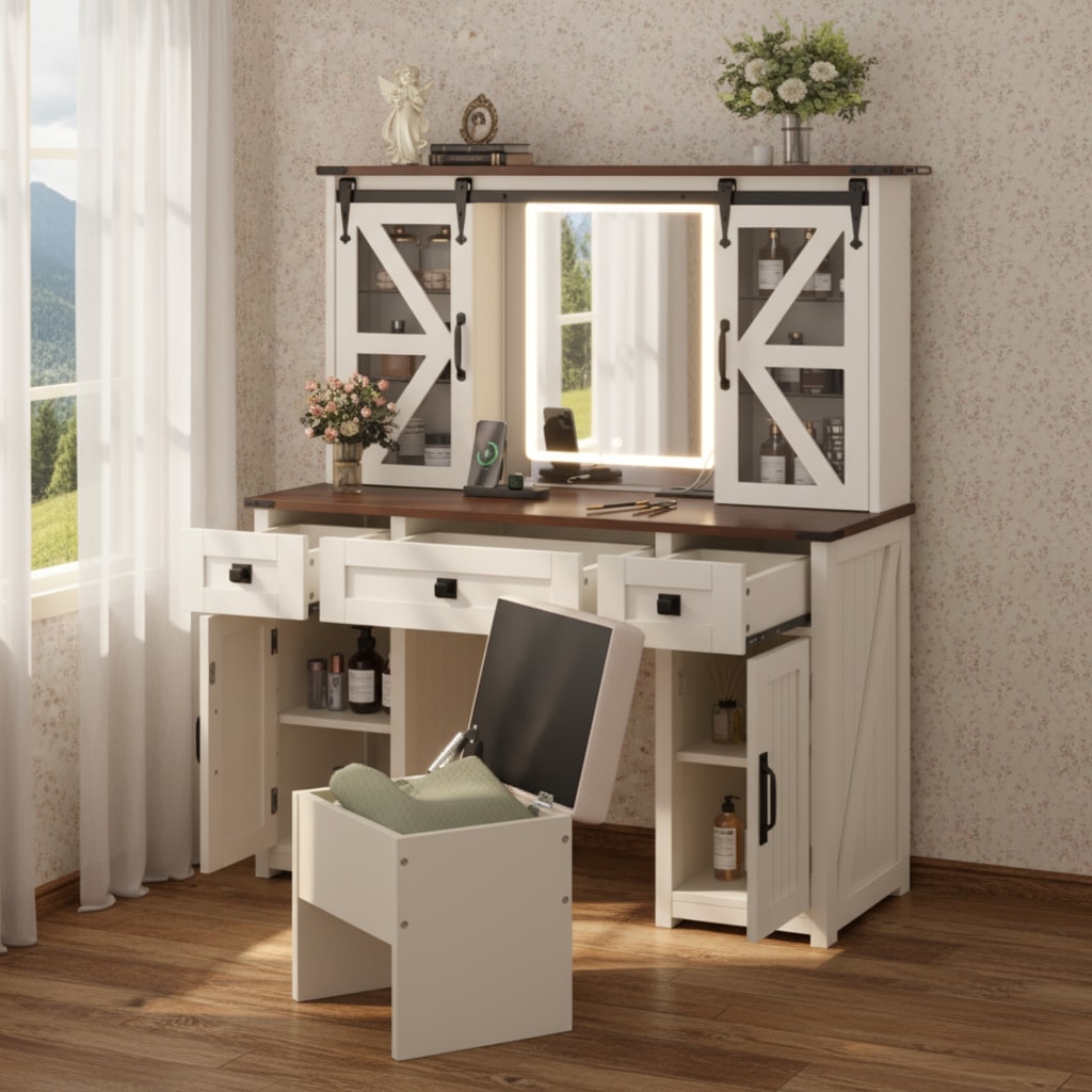 Homy Casa BEAU-WH Bedroom-Vanities - View #2