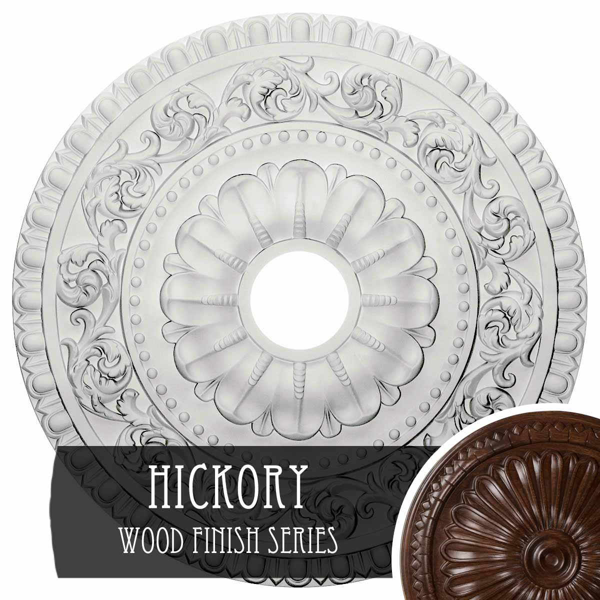 Ekena Millwork CM23VAHIS Vaduz 23.5-in W x 23.5-in L Hickory Polyurethane Ceiling Medallion