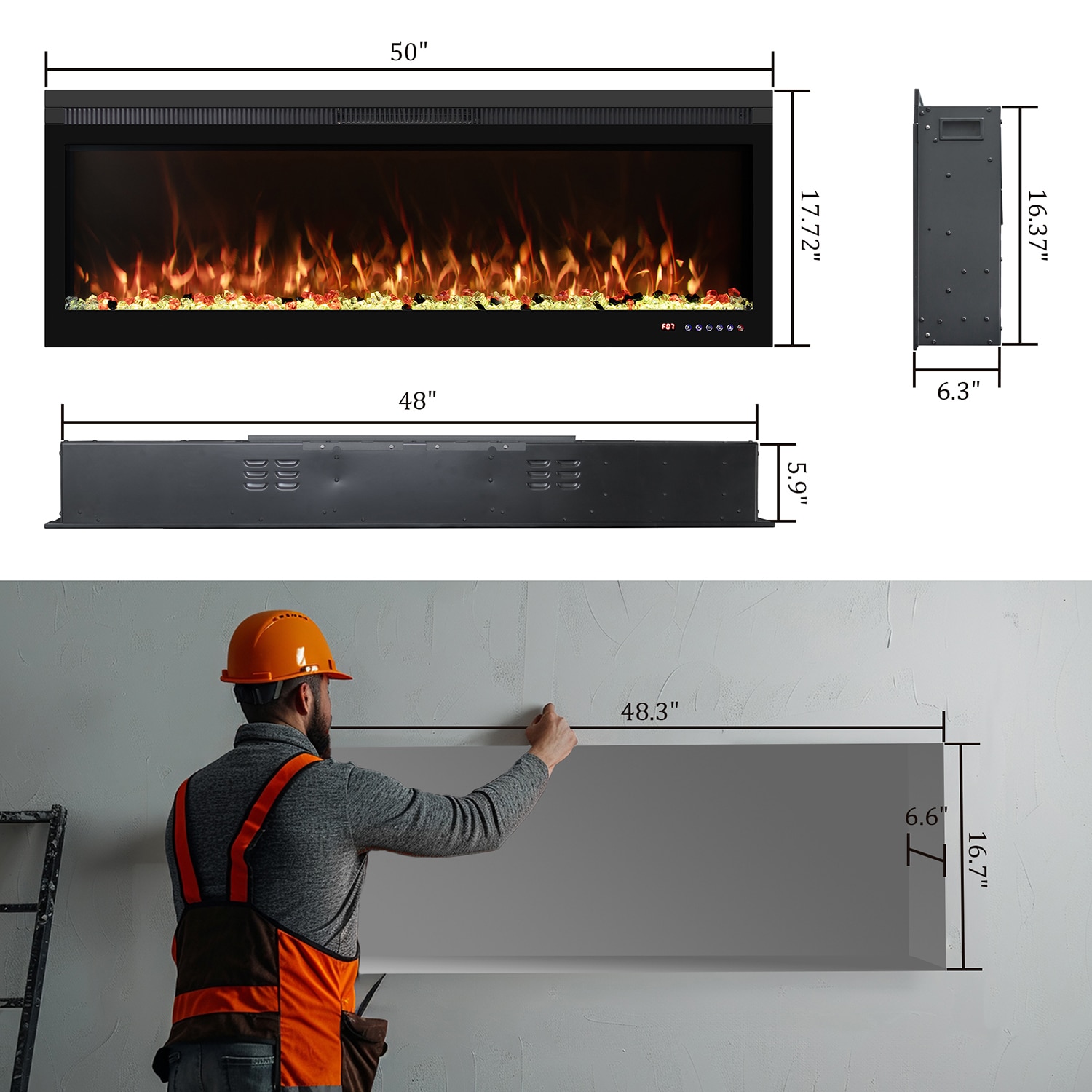 Mondawe MO-0501BI50R Electric-Fireplaces - View #6