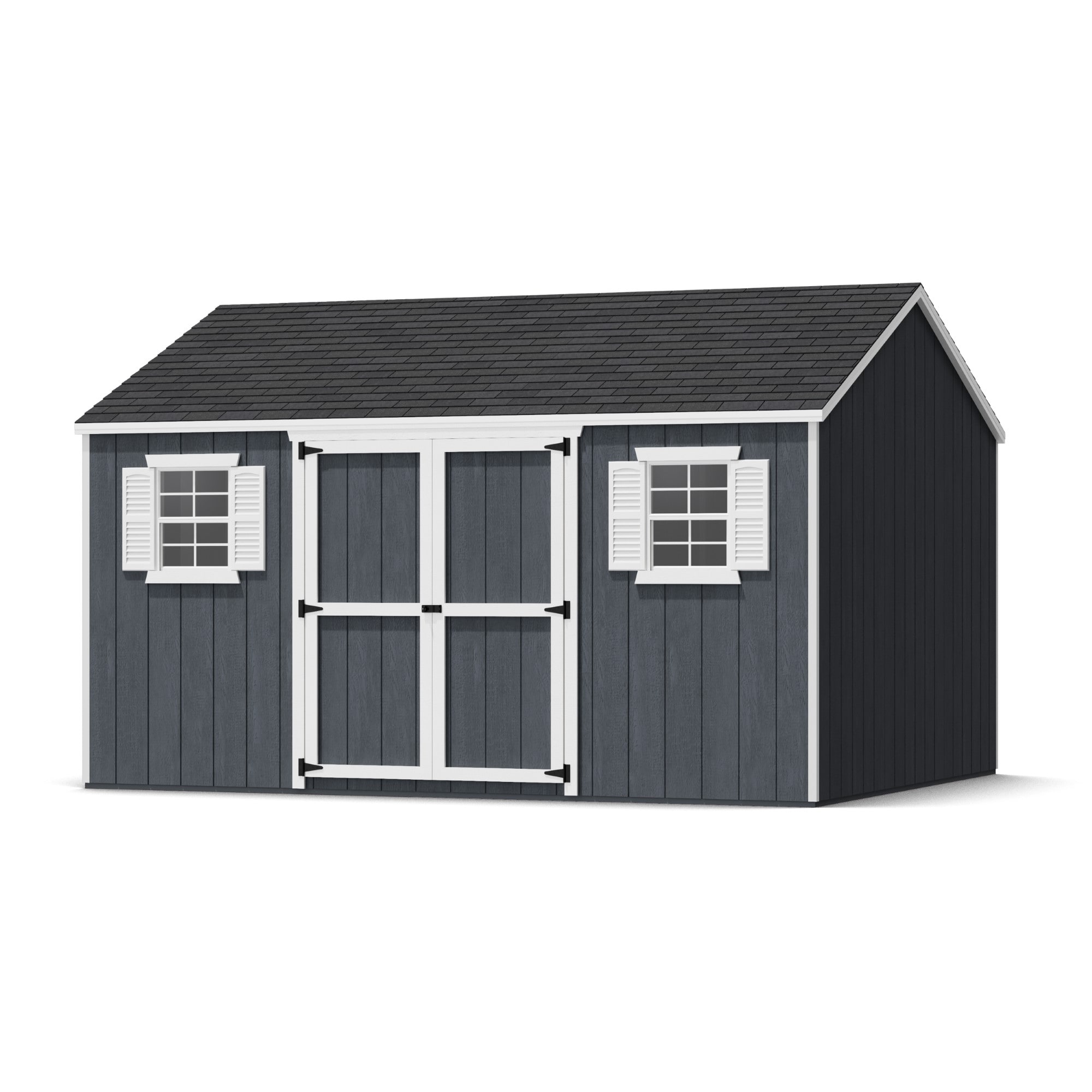 Little Cottage Co 12X14 VWS-PC Value Workshop 12-ft x 14-ft Gable Style Wood Outdoor Storage Shed with 2 Windows 2 Doors