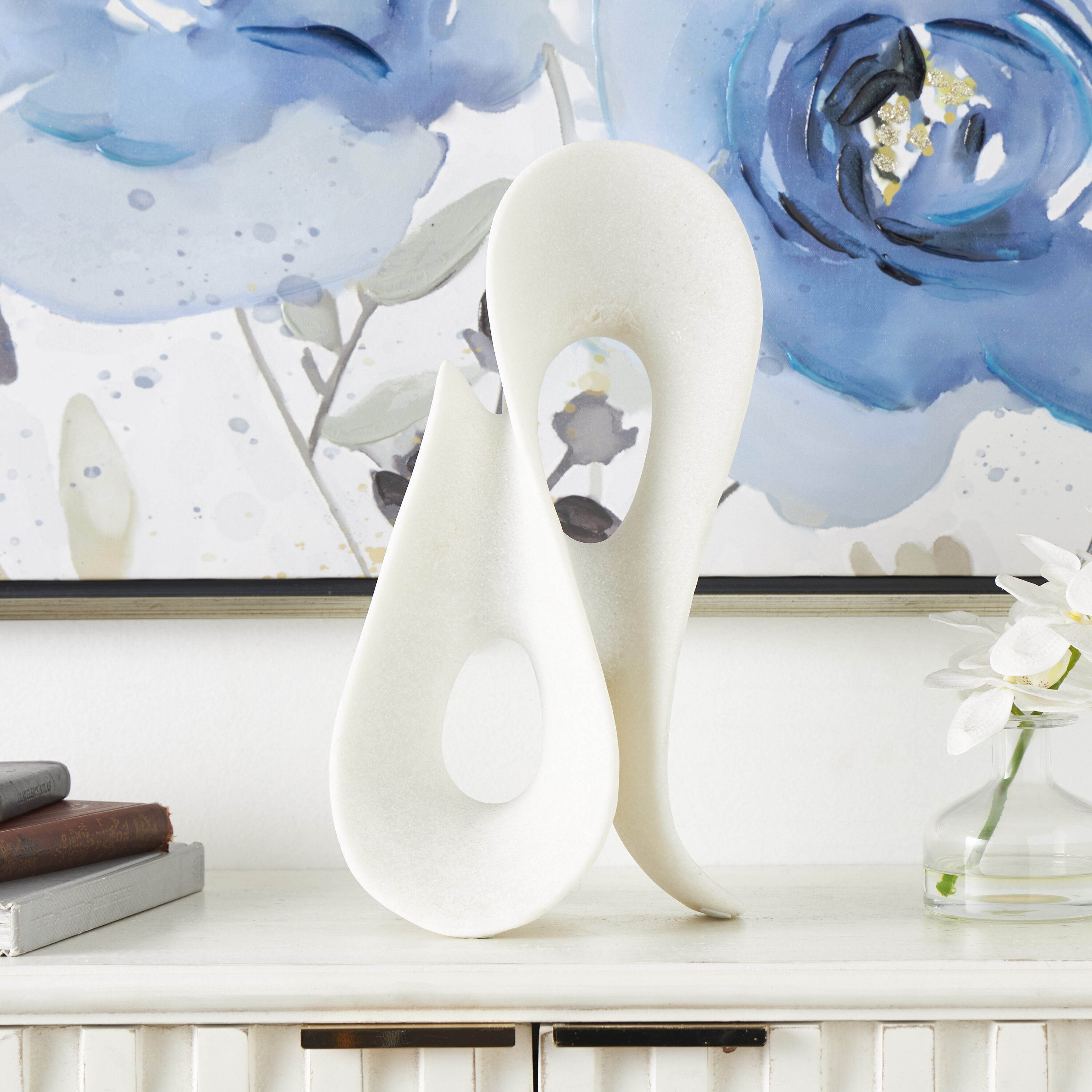 Grayson Lane 822082 White Stone Modern Sculpture