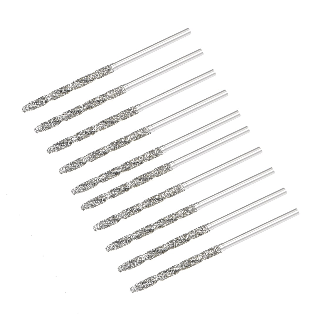 Unique Bargains 1.7mm Diamond Twist Drill Bits High Speed Steel for Glass Sea Shells Stone Tiles 10pcs