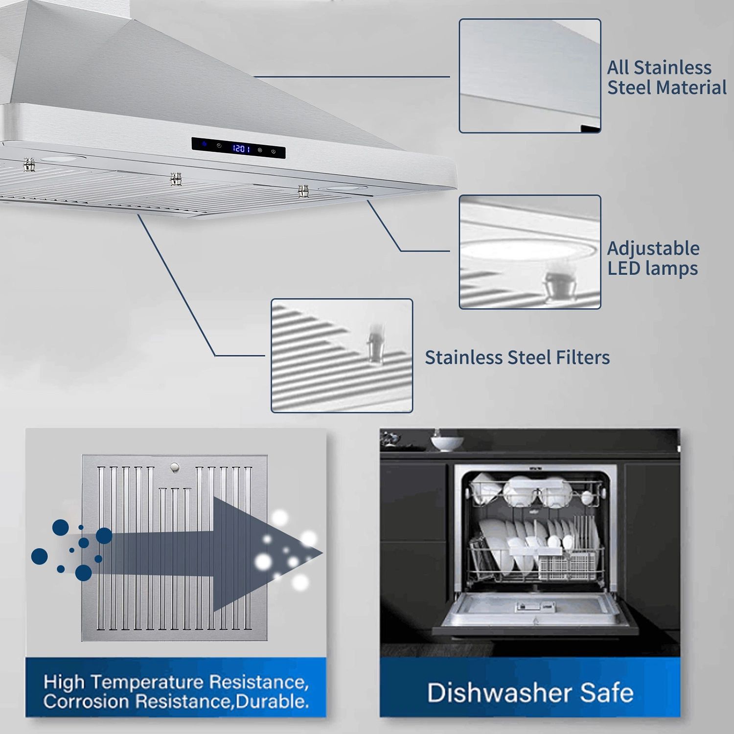 Kahomvis GEHT-QPC2-UC7 Wall-Mounted-Range-Hoods - View #8