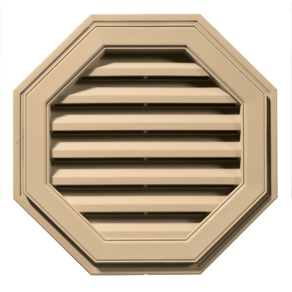 Builders Edge 120012222045 22-in x 22-in Sandstone Maple Octagon Vinyl Gable Louver Vent