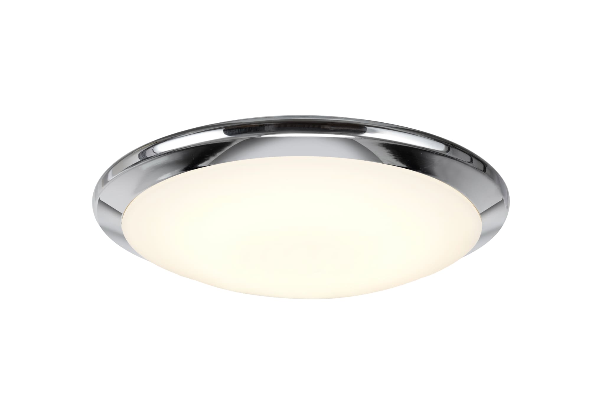 12" Chrome LED Flush Mount Ceiling Light with Frosted Glass Diffuser