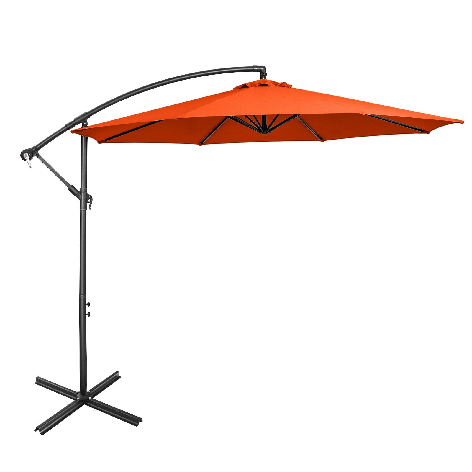 Forclover HBV-171OR 10-Feet Iron Orange Crank Cantilever Patio Umbrella
