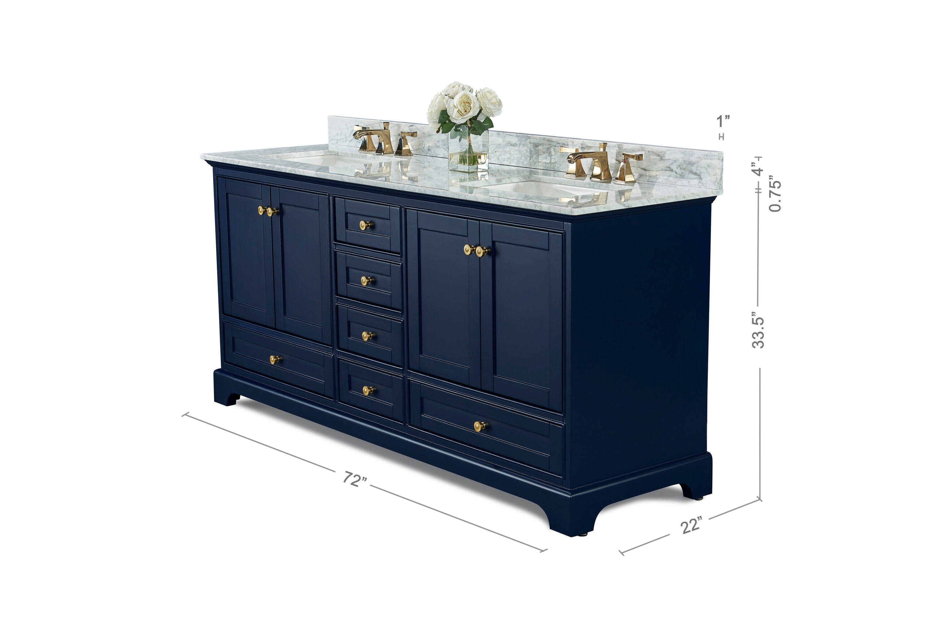 Ancerre Designs VTSAUDREY72HBCWGD Bath-Vanity-Combo - View #6