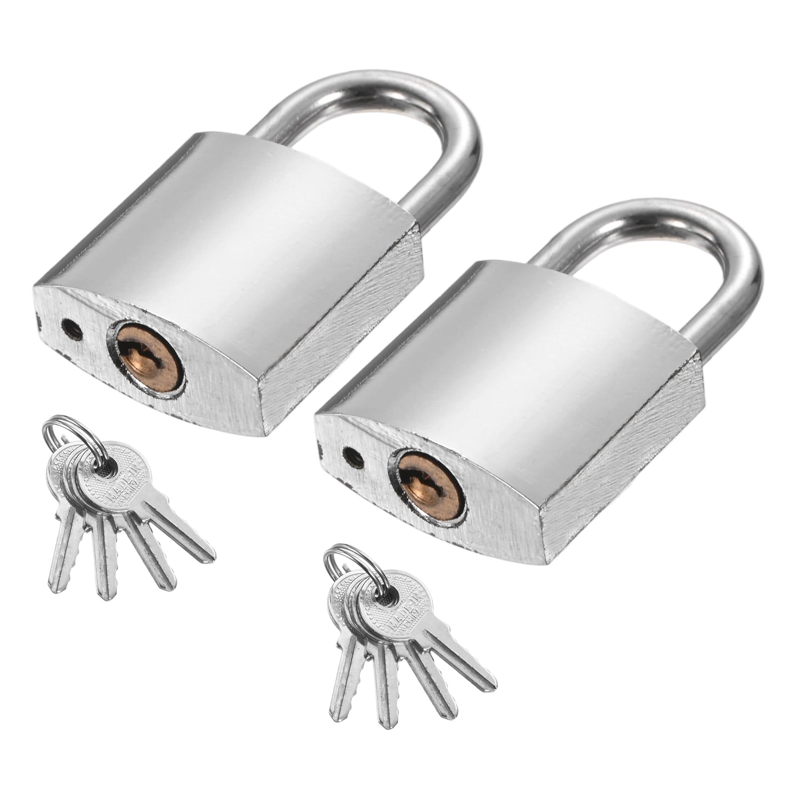 PATIKIL 1 Inch (25mm) Heavy Duty Lock 2pcs Alloy Steel High Security Padlock with 8 Keys for Gate Warehouse Shipping Container Storage Door Window (H:42mm)