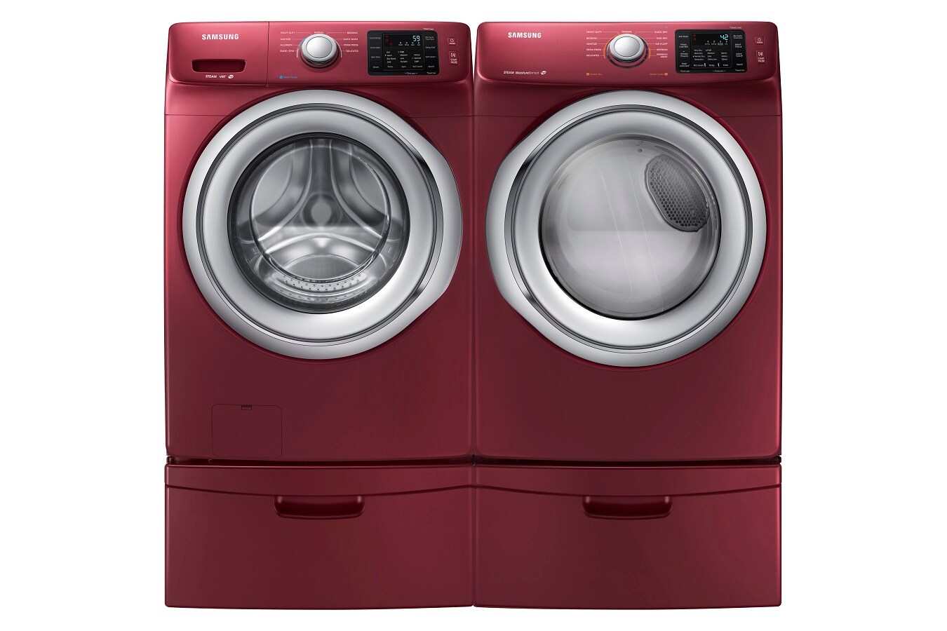 Samsung 4-cu ft High Efficiency Stackable Steam Cycle Front-Load Washer  (Merlot) ENERGY STAR at