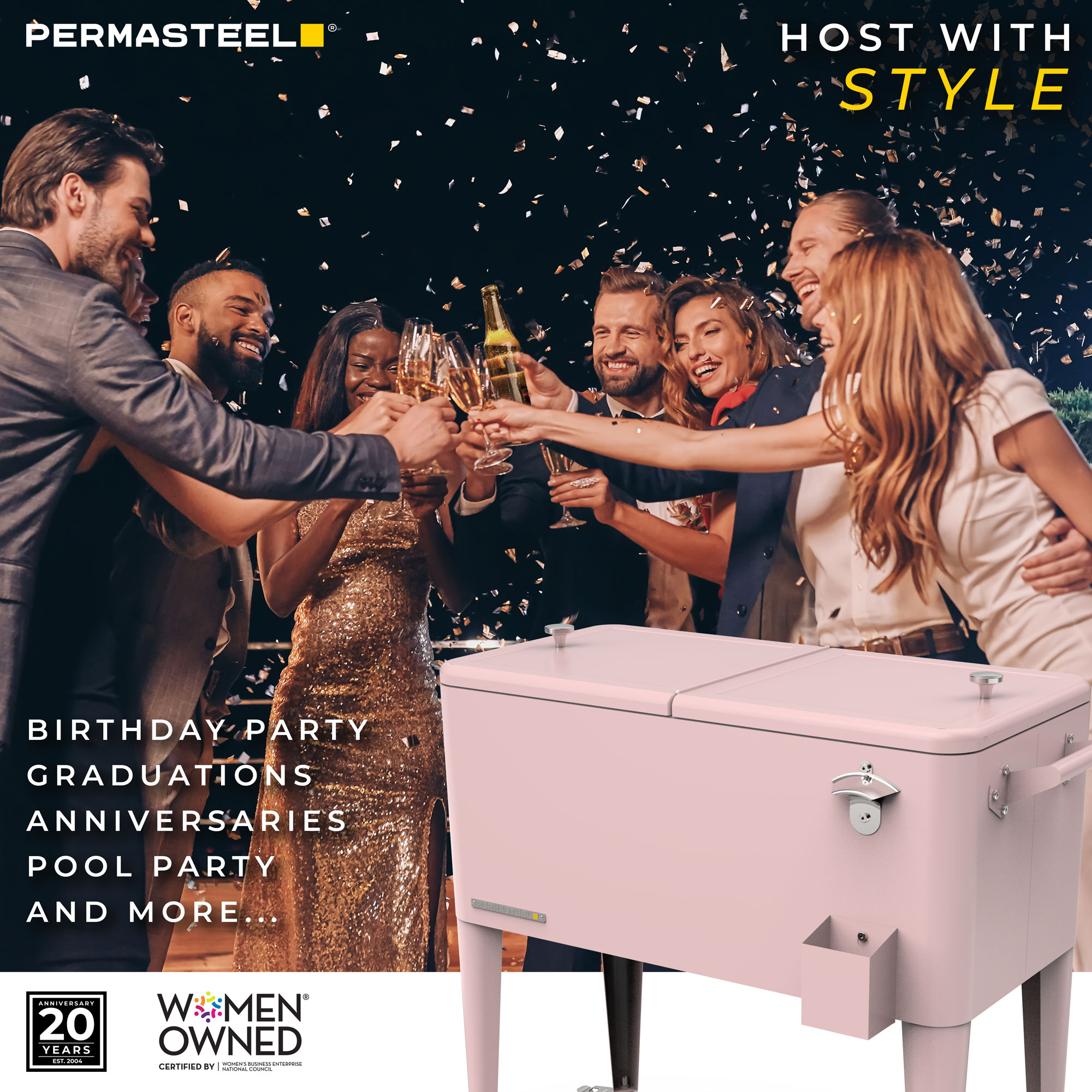 Permasteel PS-203 PINK Beverage-Coolers - View #5
