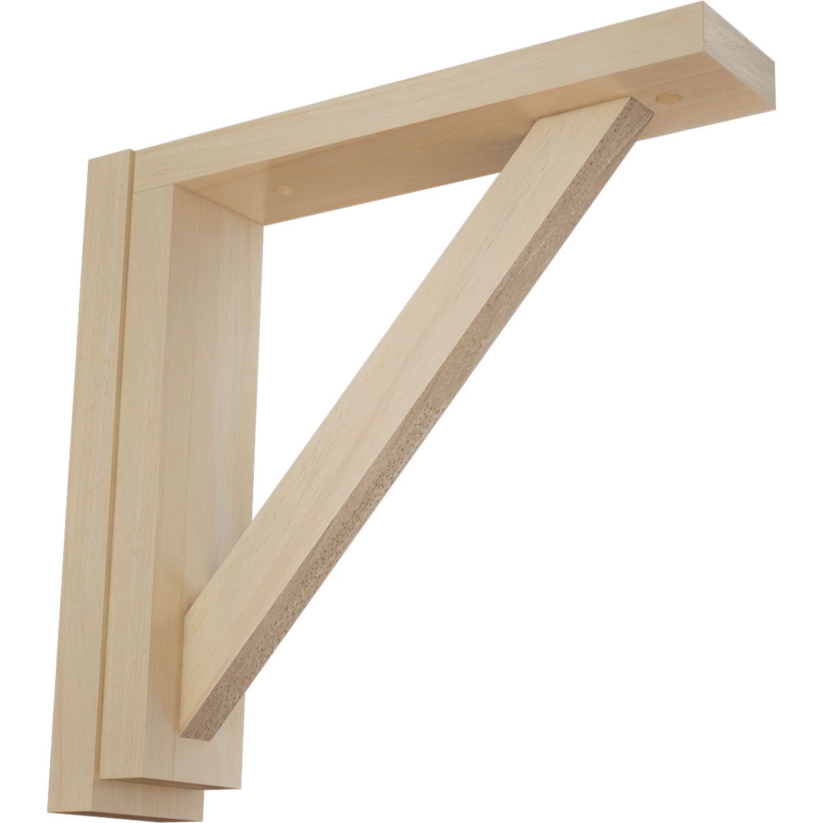  BKT02X10X10TRRW Traditional 2-1/2-in x 10-3/4-in x 10-1/4-in Rubberwood Brown Wood Standard bracket