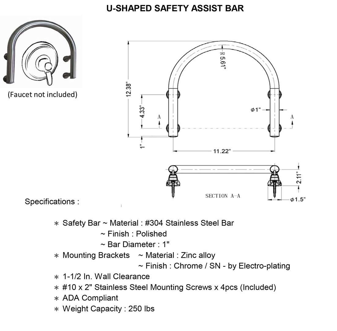 ARISTA MFA8802-UTSB-ORB Grab-Bars - View #5