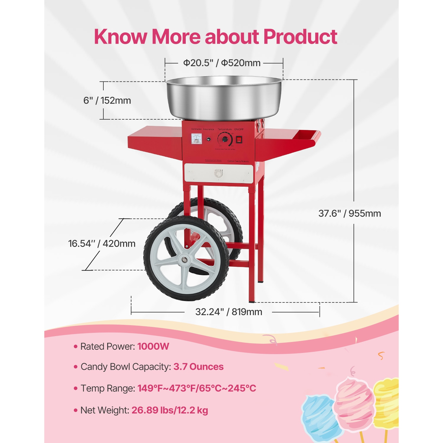 VEVOR SCHCDRMHTJHS11376V1 Cotton-Candy-Makers - View #7