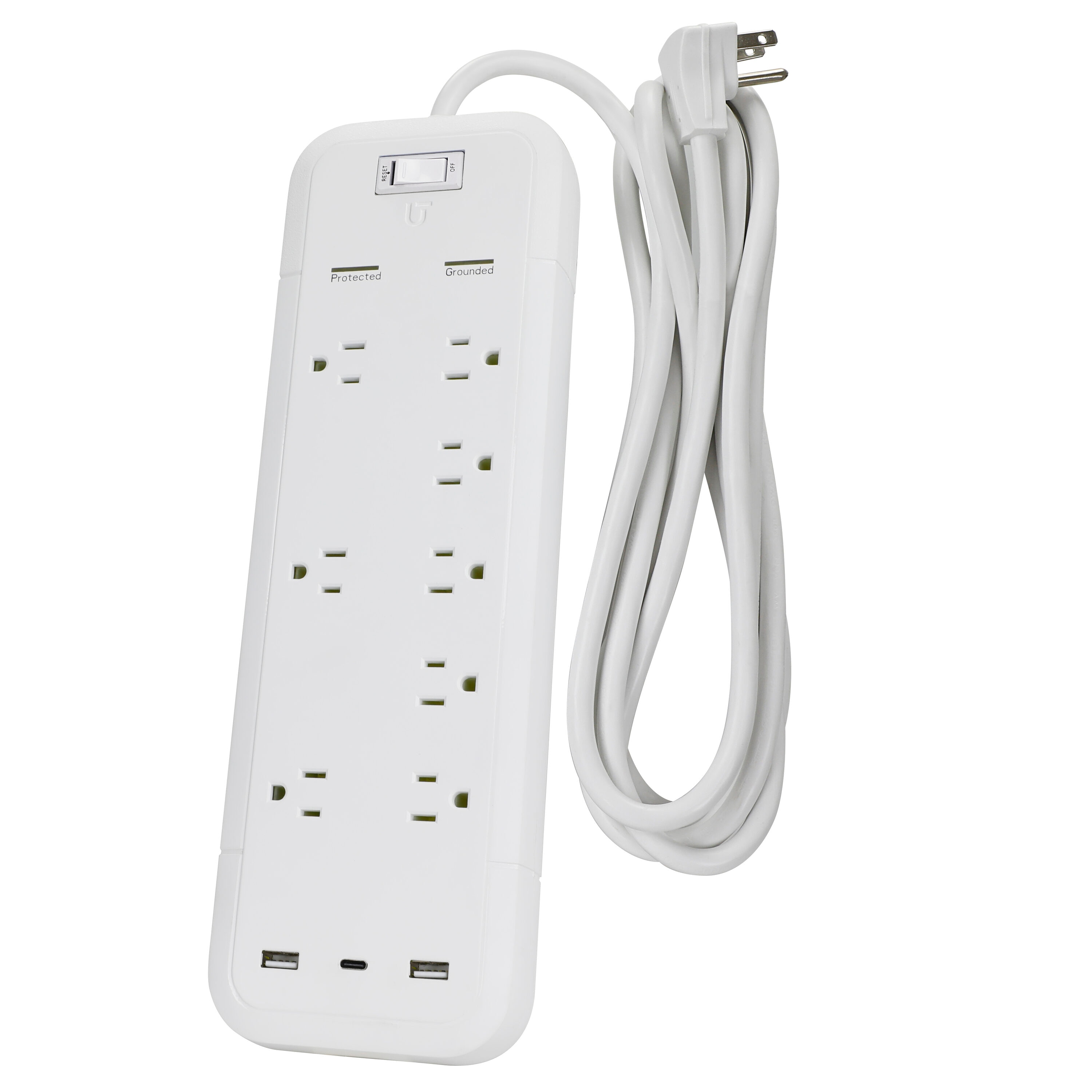 Utilitech 12-ft Surge Protection 8-Outlet 3600 Joules 1875-Watt 1100Va ...