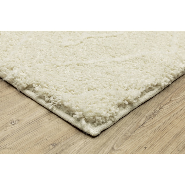 allen + roth Lucia 6 X 9 (ft) Ivory Indoor Geometric Area Rug in the ...