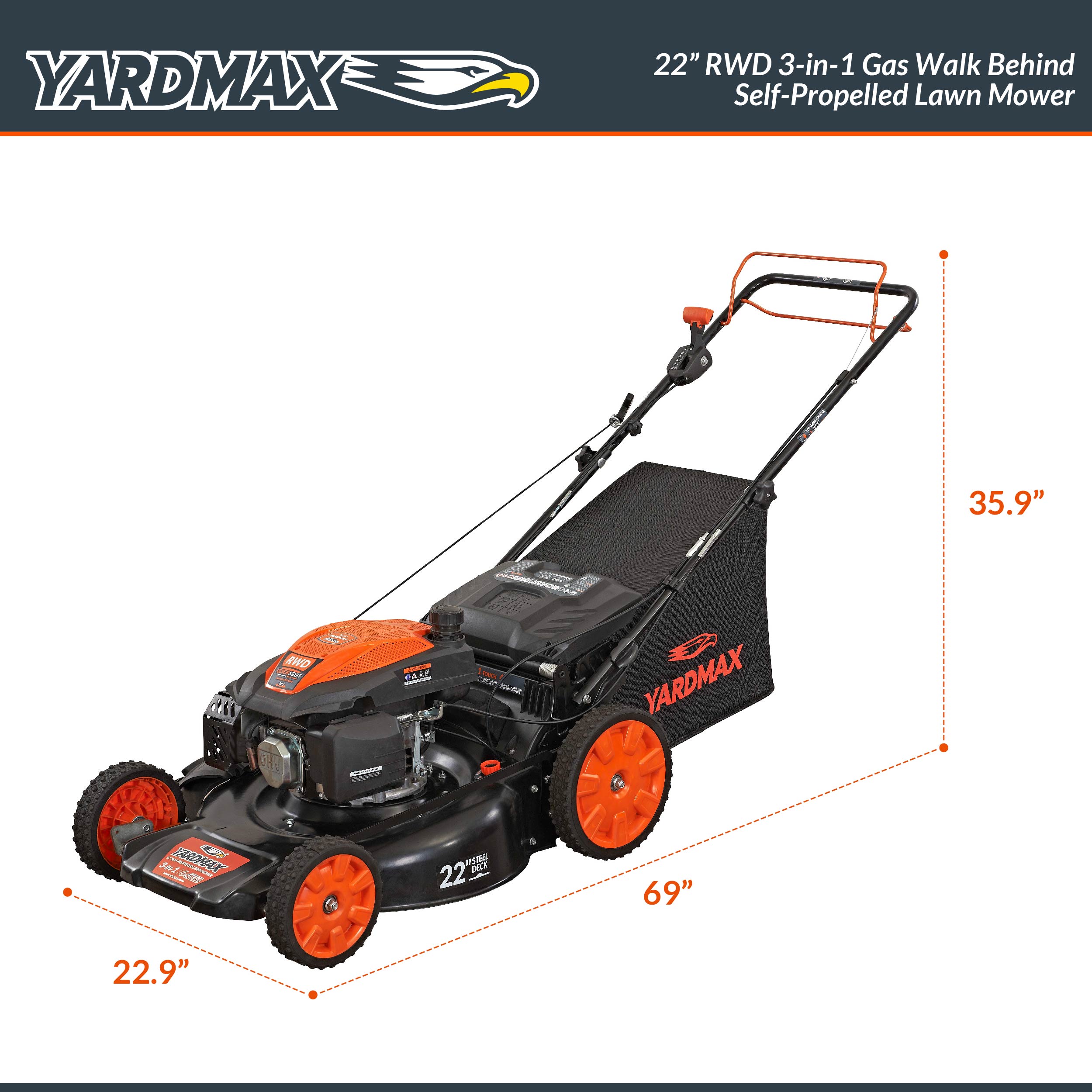 YARDMAX YG2760 Gas-Walk-Behind-Mowers - View #3