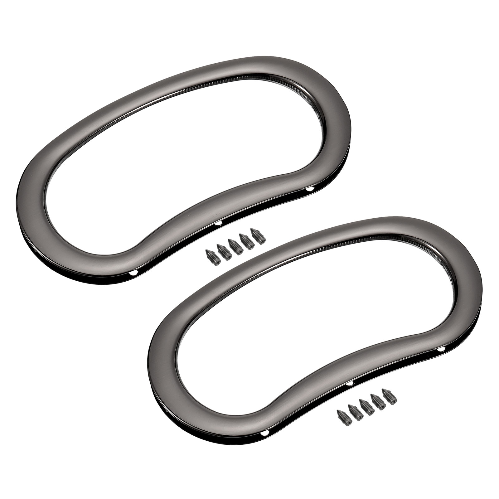 Unique Bargains 2pcs Oval Handbag Handles 4.17-Inch Metal Purse Handles Handbag Handles Replacement for Tote Purse Making DIY Craft Dark Grey #S26040900UX5310