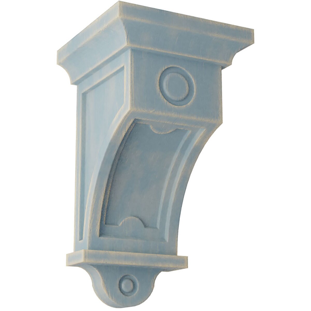 Ekena Millwork CORWD05X05X09ARBU 5-in x 5-in x 9-in Vintage Decor Finished Rubberwood Blue Wood Paintable/Stainable Corbel
