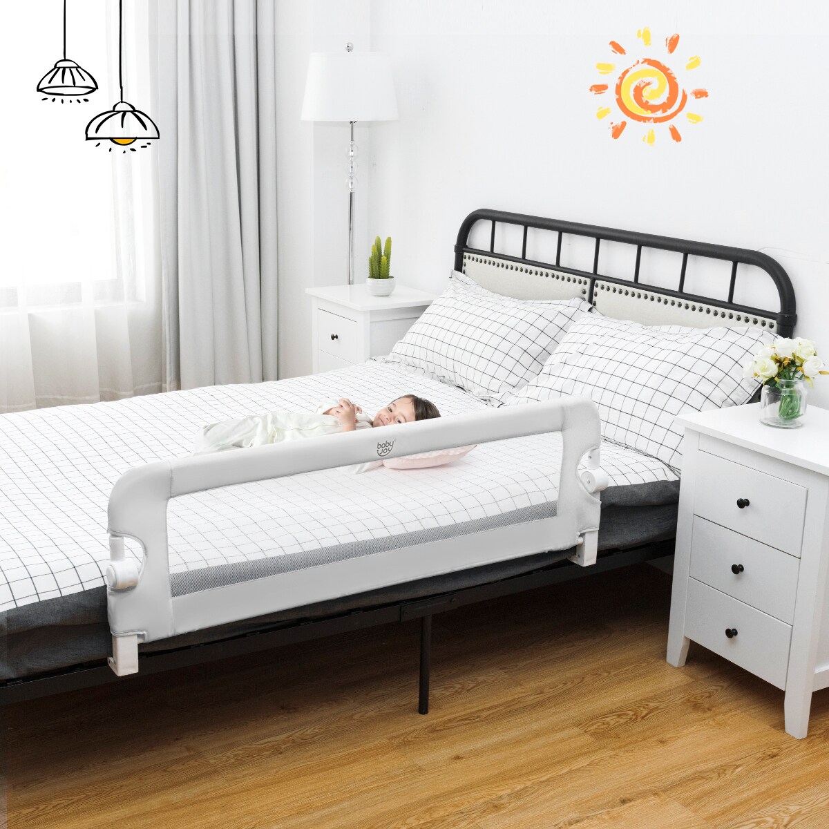 Goplus BB5524WH Bed-Rails - View #3
