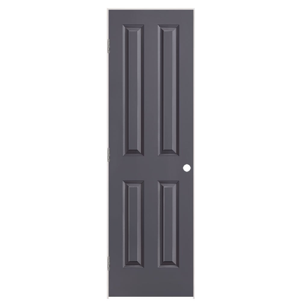 Masonite 1316558 24-in x 80-in Slate Solid core 4 panel square Right hand Smooth Prefinished Molded composite Flat Jamb Single Prehung Interior Door