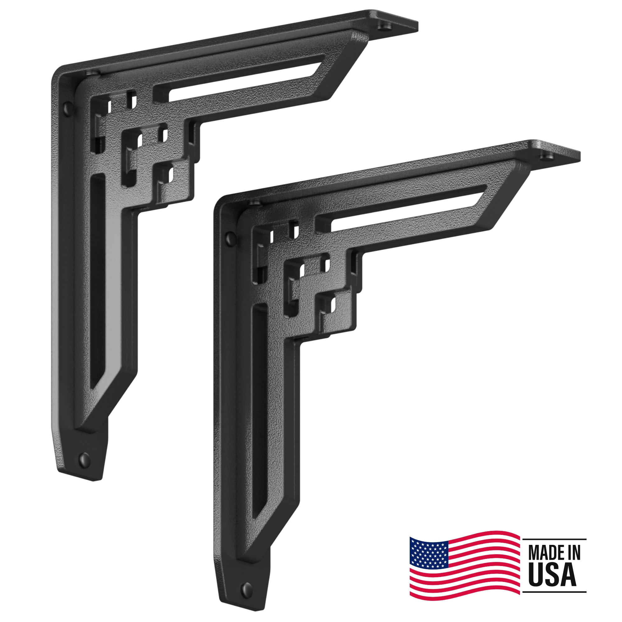 STARBY SB-ROCKVILLE-10 10-in L x 2-in W x 10-in D Heavy Duty Black Shelf Bracket (2-Pack)