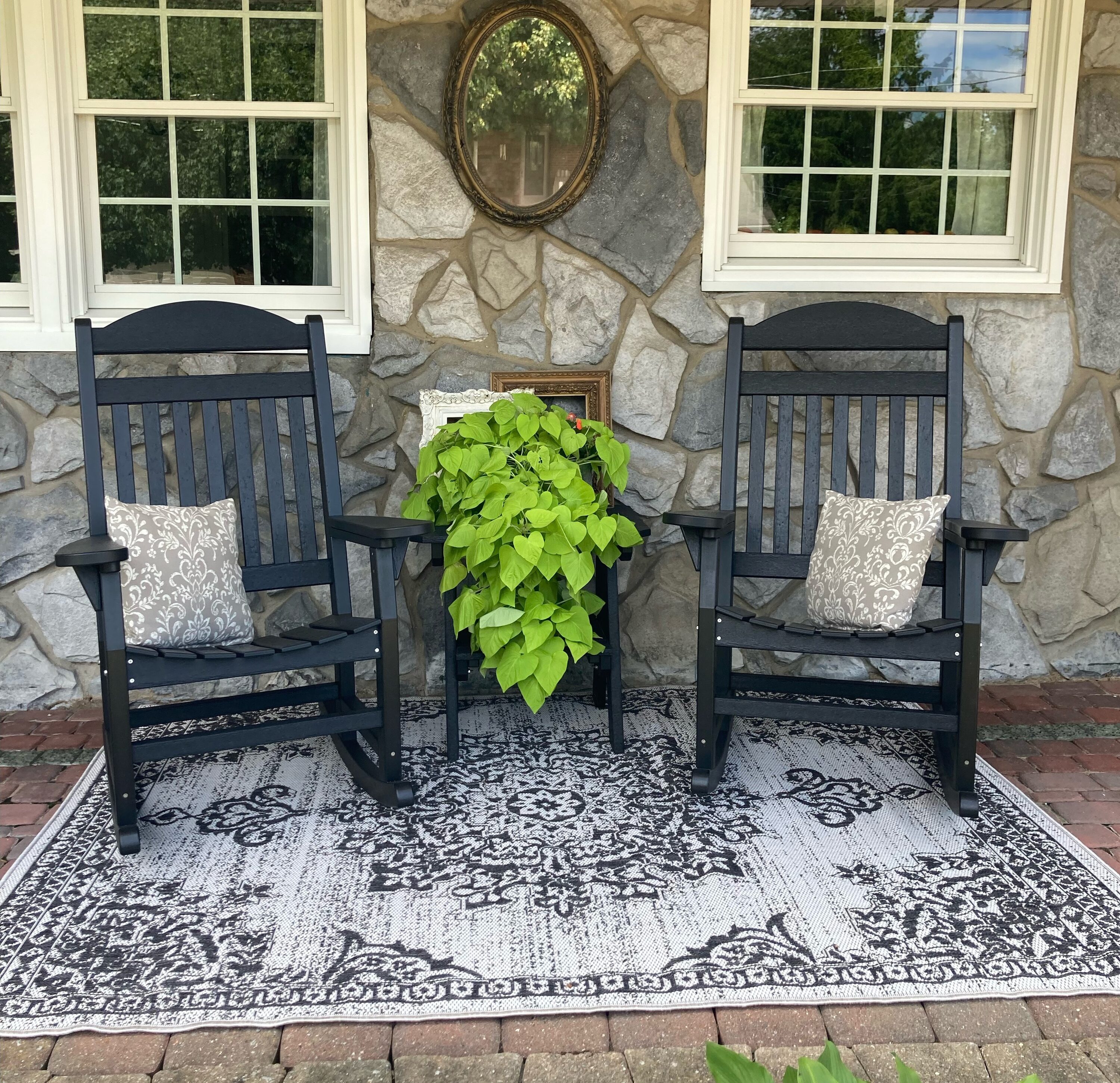 Patriot Blue Poly Lumber Traditional Outdoor Rocking Chair