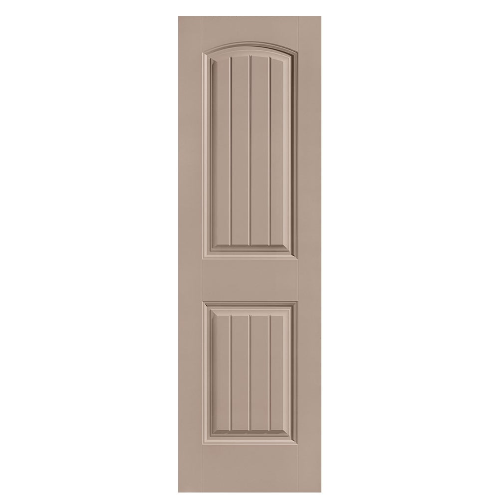 Masonite 1443681 Cheyenne 24-in x 80-in Sandpiper 2-panel round top plank Smooth Solid core Prefinished Molded composite Slab Door