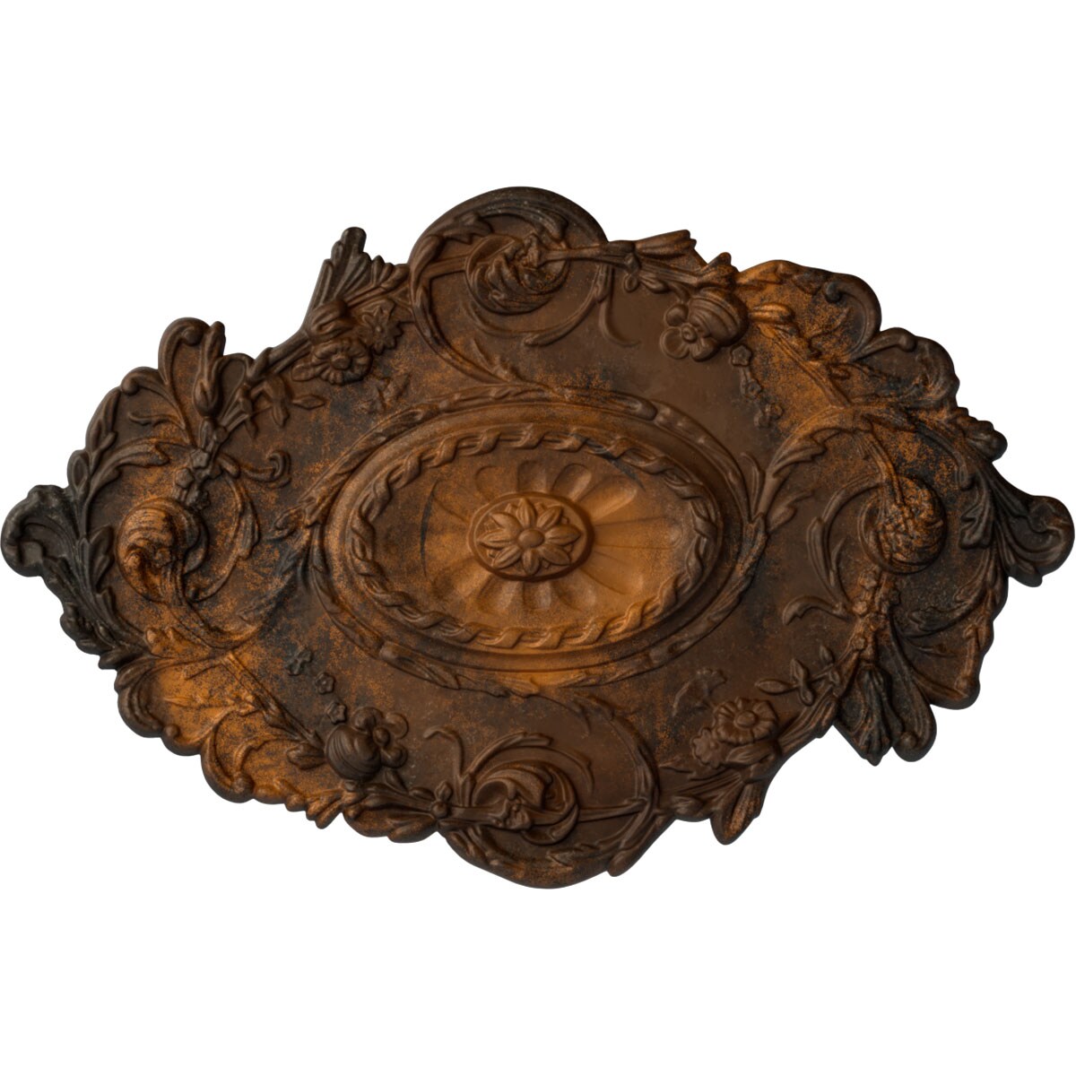 Ekena Millwork CM30SGRUS Strasbourg 20-in W x 30.5-in L Painted Rust Polyurethane Whole Ceiling Medallion