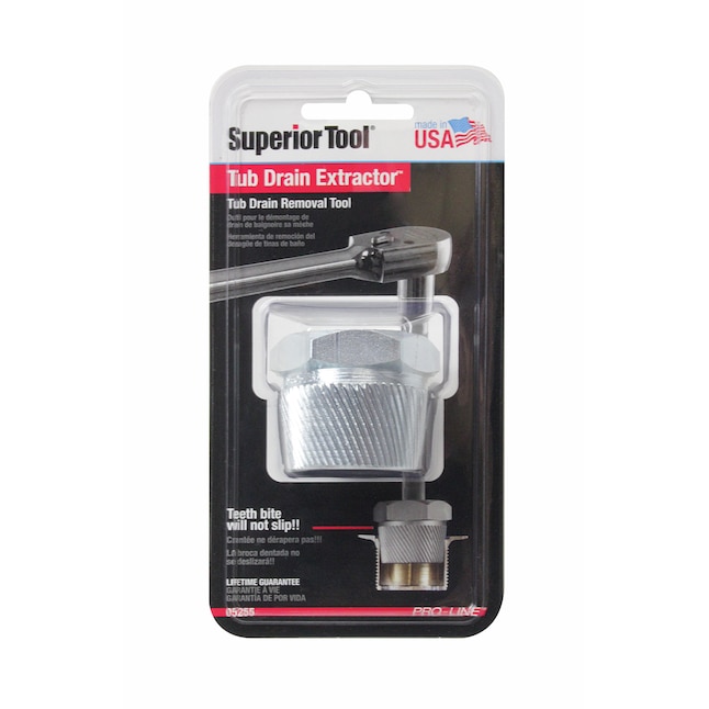 Superior Tool 05255 Tub Drain Tool Remover,1-1/2 In, Steel