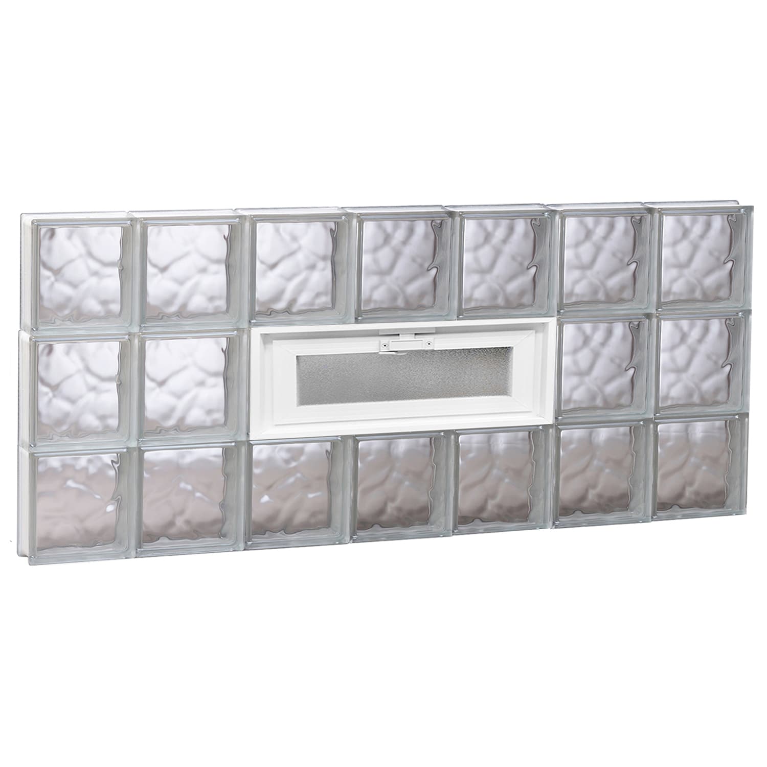 REDI2SET V4218DC Wavy Glass 40-1/4-in x 17-1/4-in Frameless Replacement Vented Glass Block Window