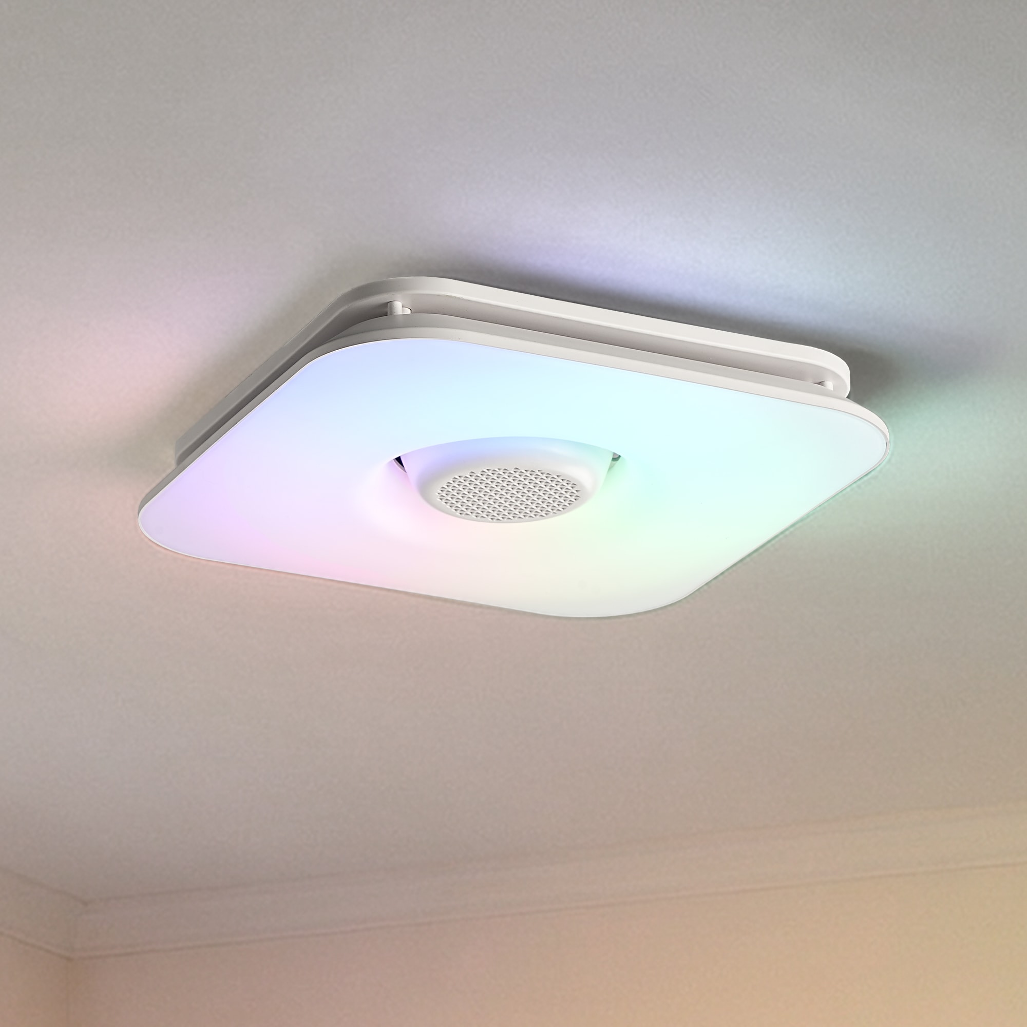 IHOMEadore 1.0-Sone 110 CFM Bathroom Exhaust Fan with Bluetooth Speaker and 2000 Lumens Dimmable LED Light App and Remote Control