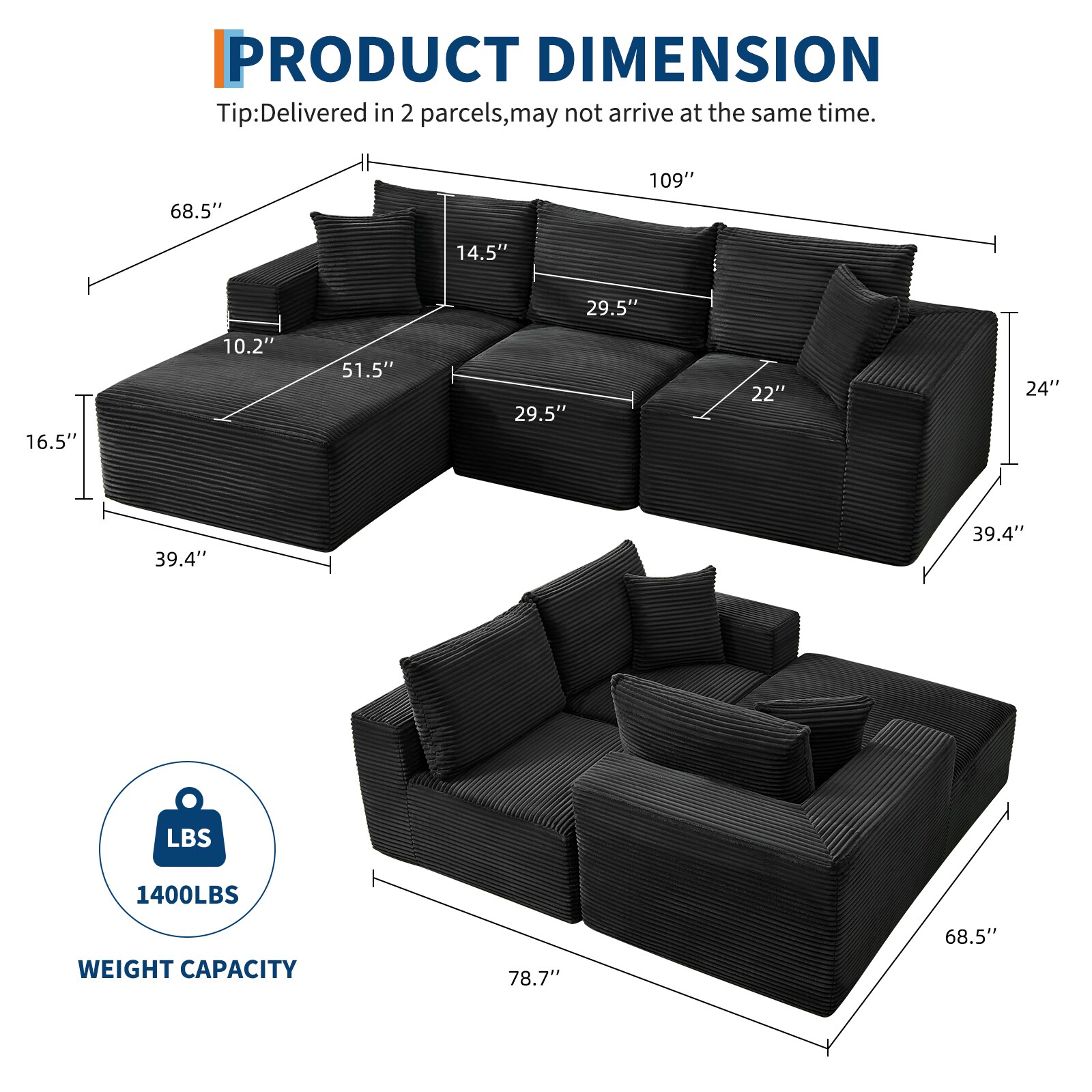 Qeetex SUN-PHK-346RXWL4 Sofas-Loveseats - View #2