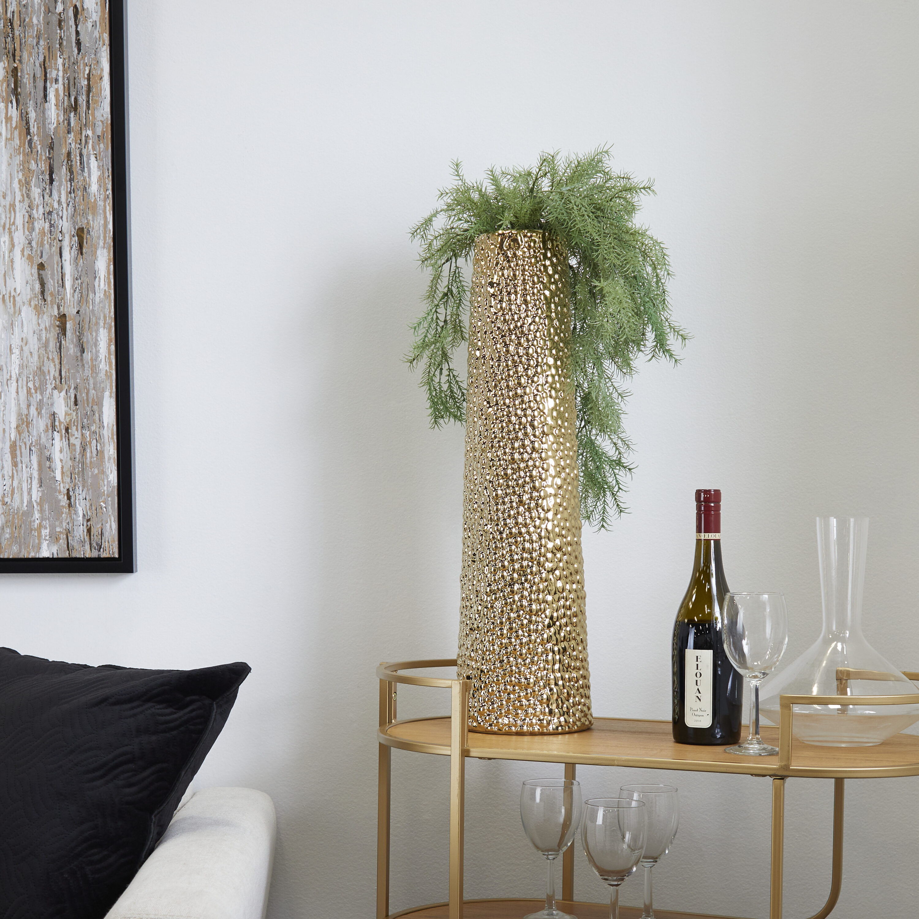 Grayson Lane 30996 Gold Stone Modern Vase