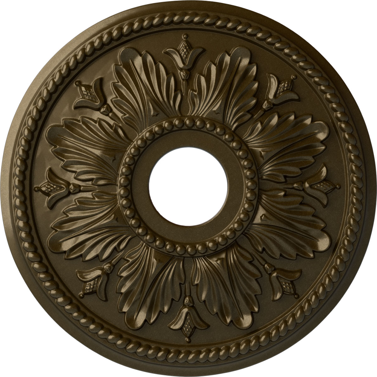 Ekena Millwork CM18ED1BRS Edinburgh 18.125-in W x 18.125-in L Painted Brass Polyurethane Whole Ceiling Medallion