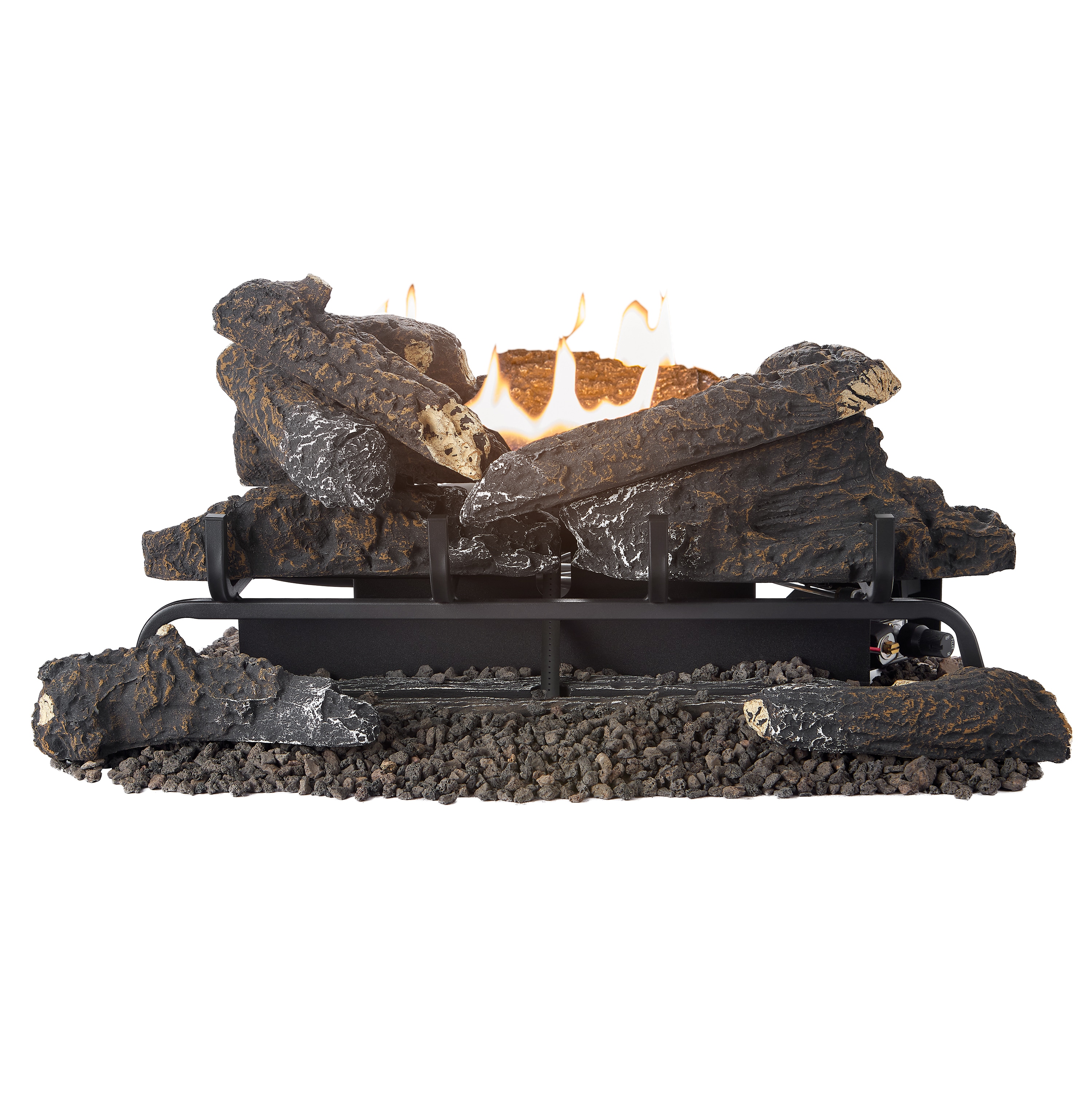 Pleasant Hearth VFL3-VO30DR 30-in 33000 -BTU Dual Fuel Dual -Burner Vent-free Gas Fireplace Logs with Thermostat and Remote