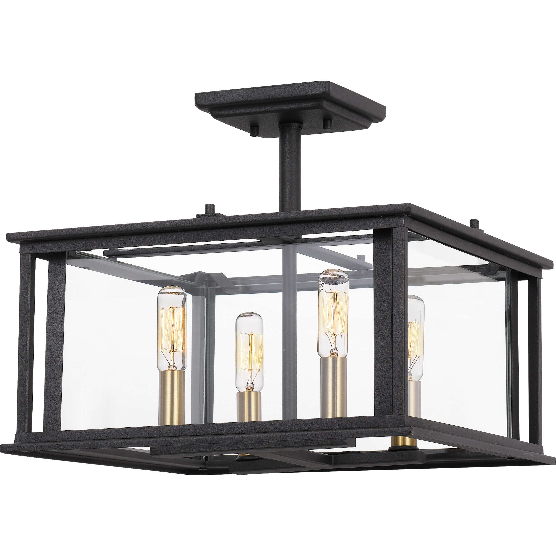 Quoizel CDL1714EK Citadel 4-Light 14-in Earth Black Semi-Flush mount light