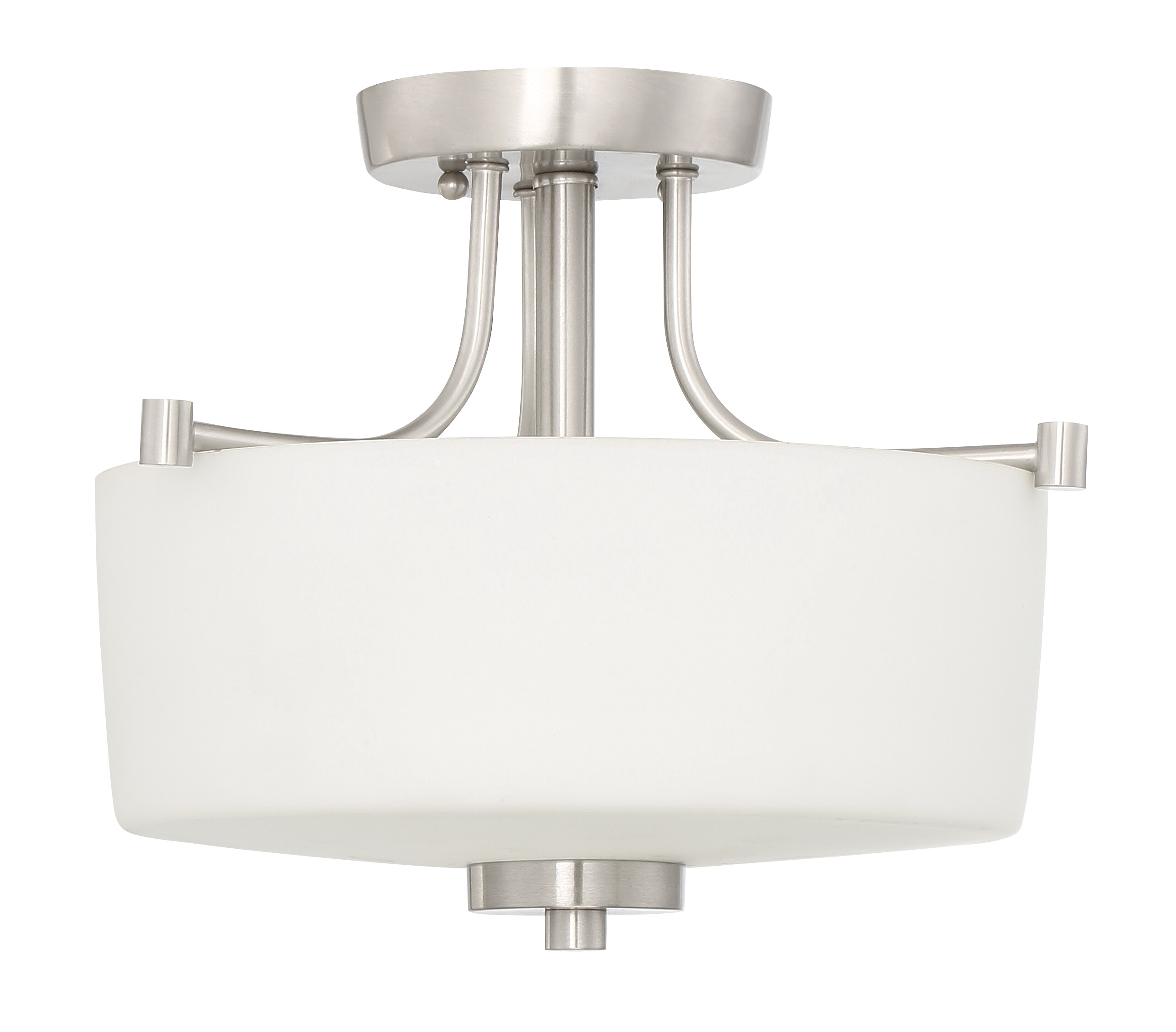 Craftmade 43553-BNK Clarendon 1-Light 13.38-in Brushed Nickel Semi-Flush mount light